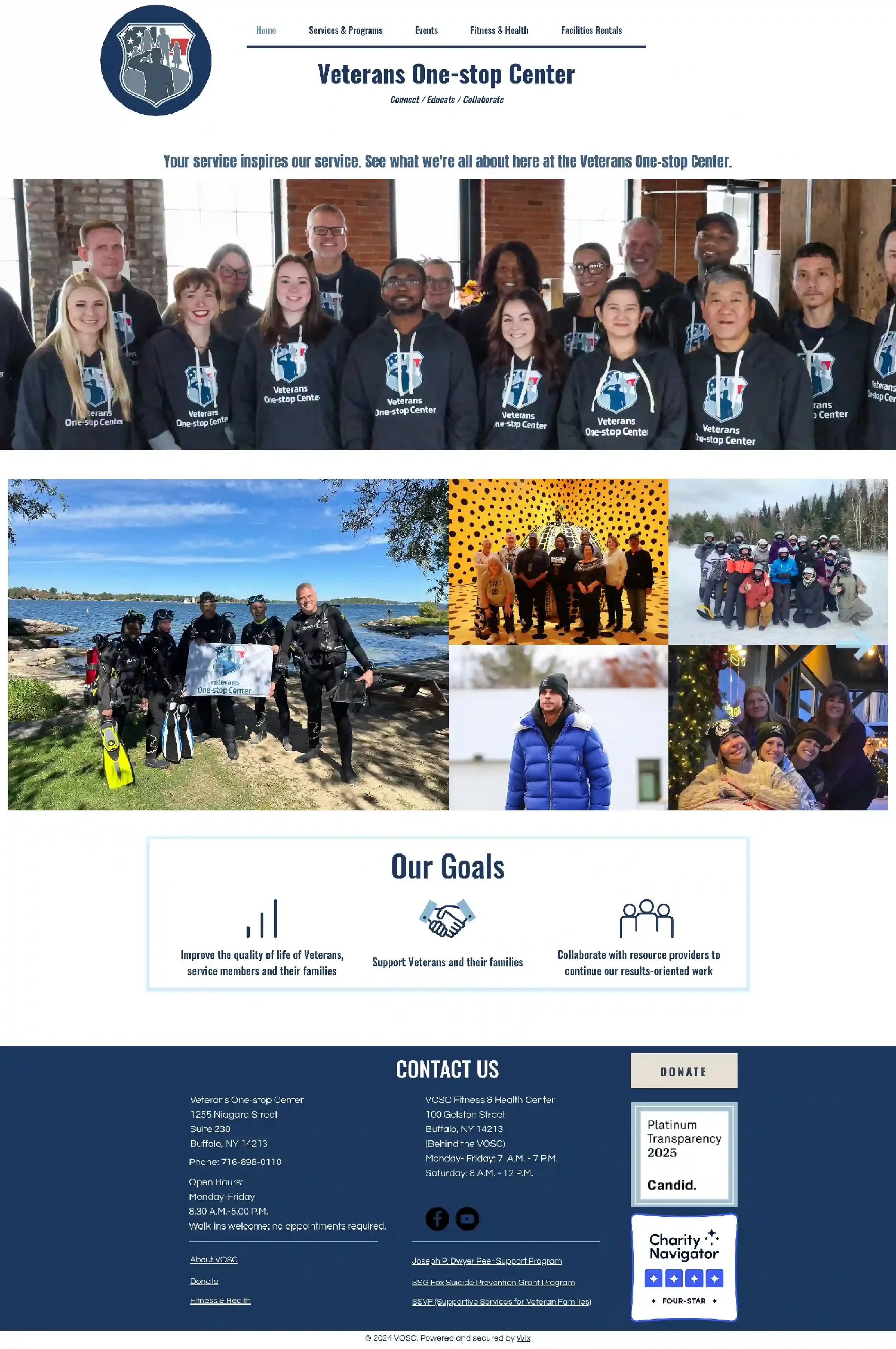 The homepage on the old Veterans One Stop Center website