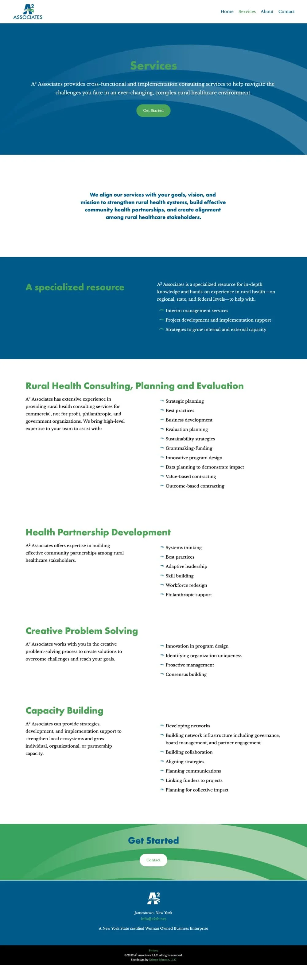 The new website Services page for Ann Abdella