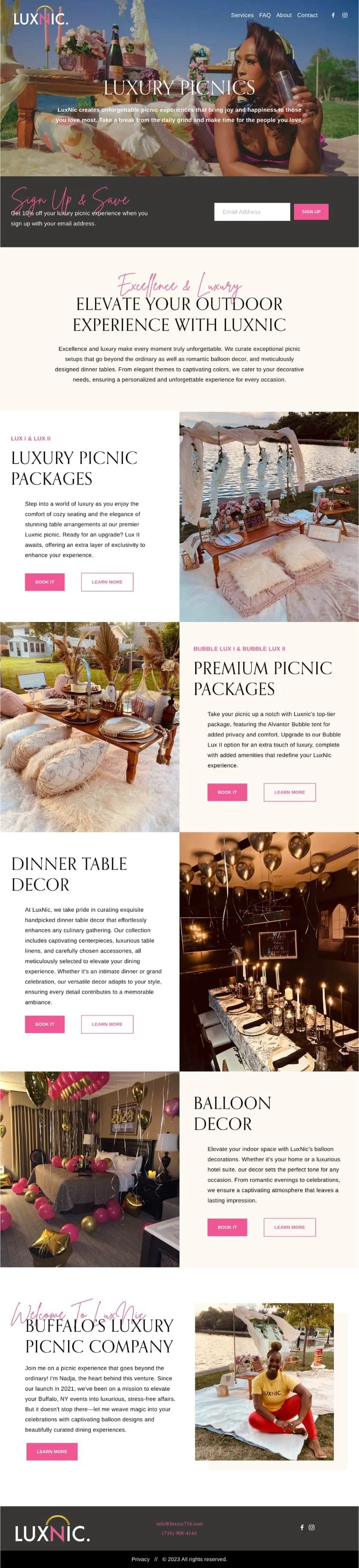 A screenshot of Nadja Artis's new website home page