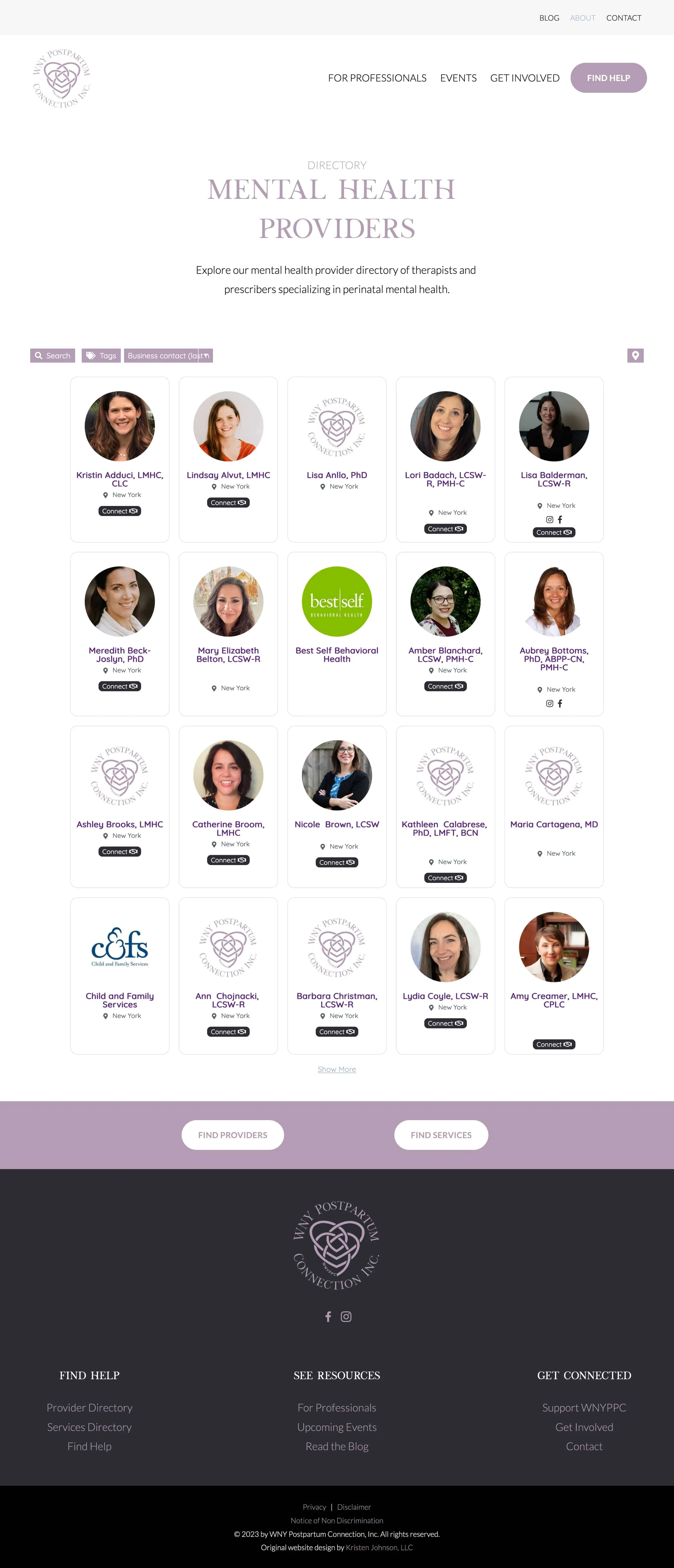 The WNY Postpartum Connection Directory Page
