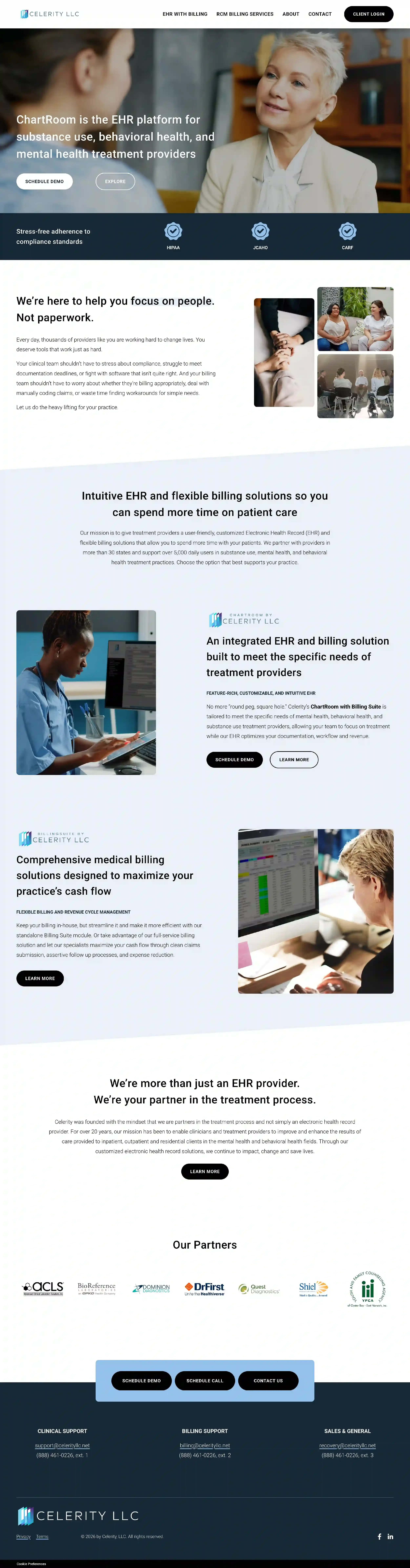 A screenshot of Celerity's new website home page
