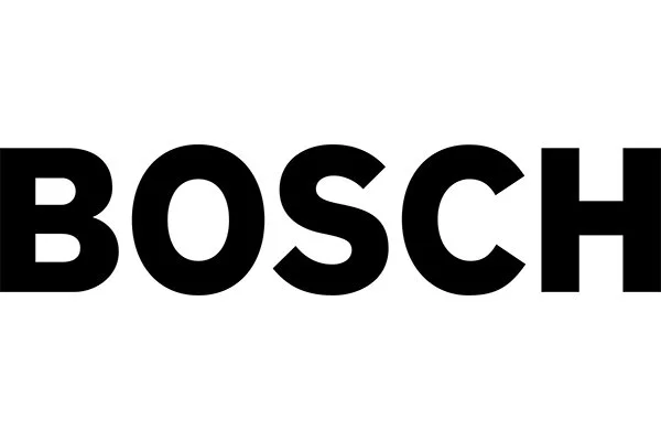 Bosch Logo in schwarzer Schrift auf weißem Hintergrund