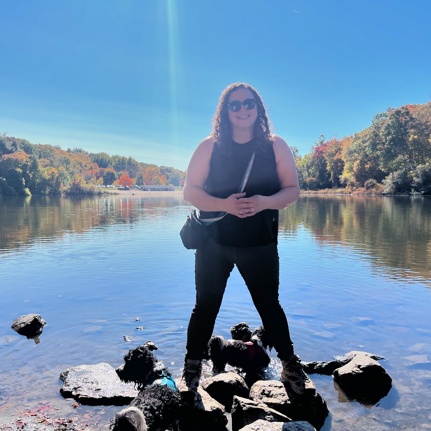 October light. ✨ The dogs and I took a hike with my niece on my favorite trail and she asked to take my photo. Love seeing the world through her eyes. 🥰