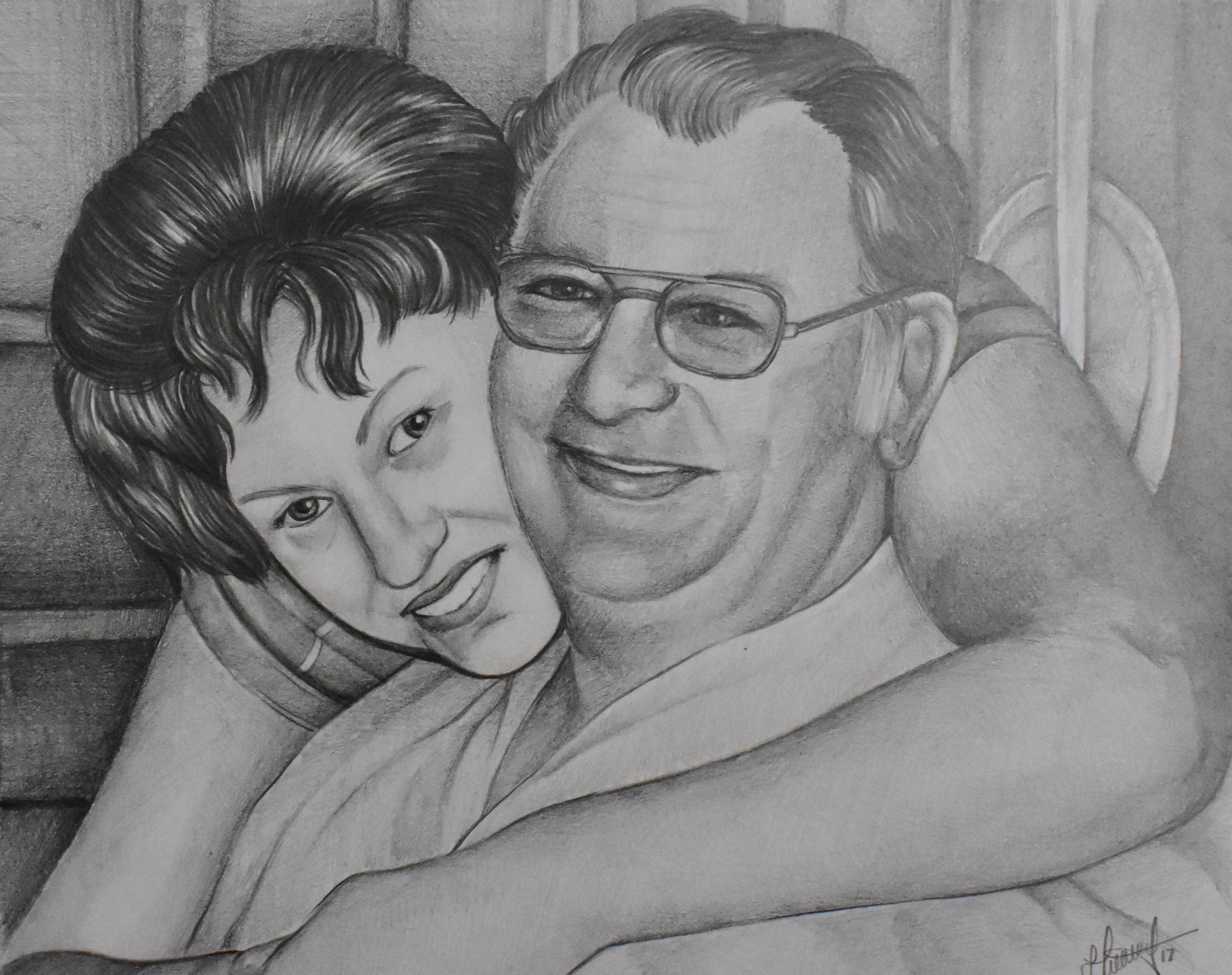 Grandma & Grandpa Back in the Day - 2017 - Graphite on Bristol