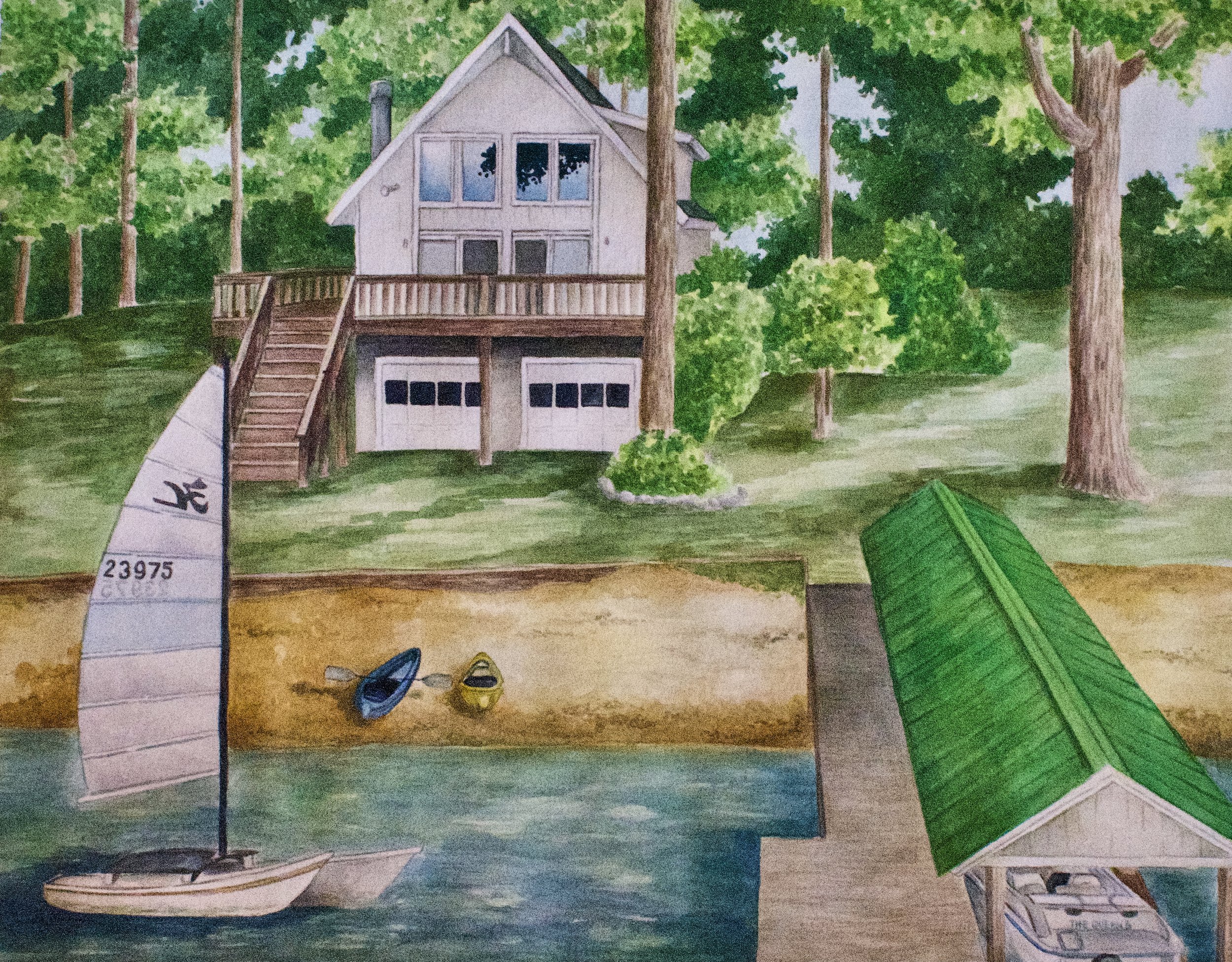 House on the Lake - 2021 - Watercolor on Paper