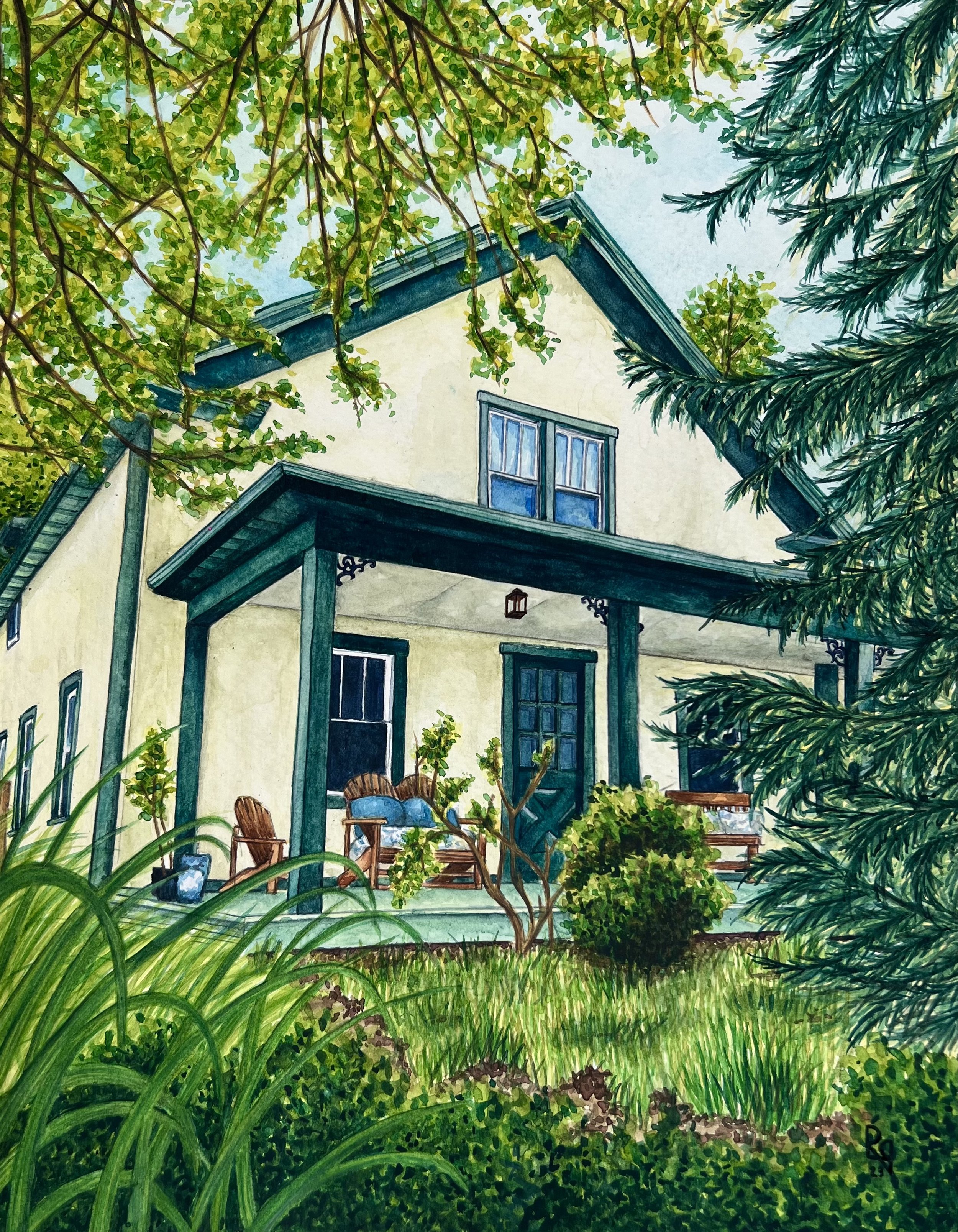 House in Bluemont, Virginina - 2023 - Watercolor on Paper
