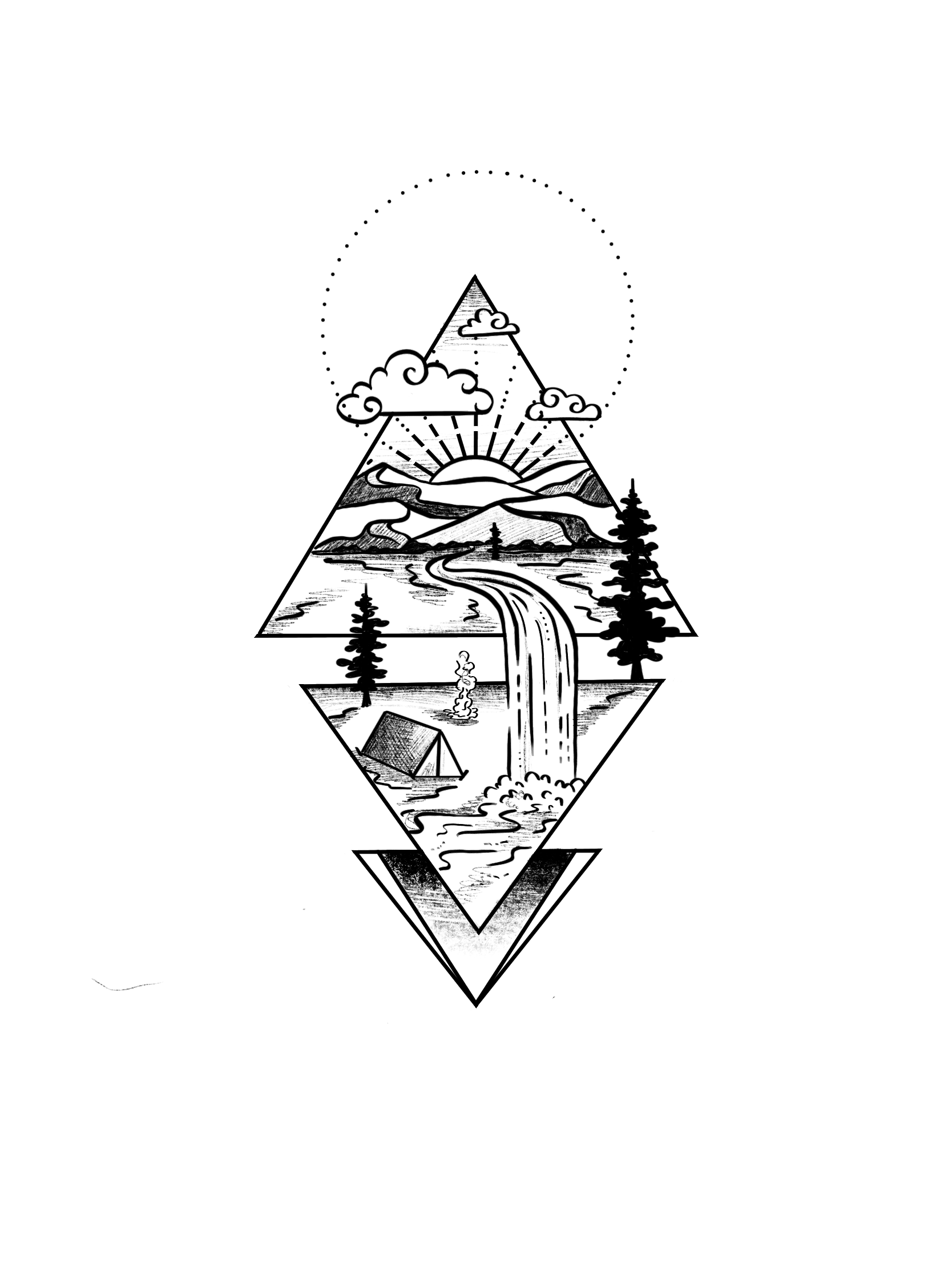Camping in Nature Tattoo - 2022 - Digital