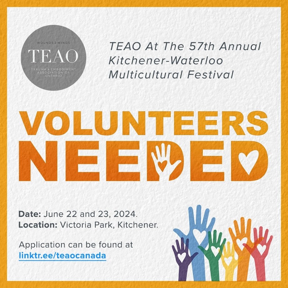 &ldquo;WE ARE LOOKING FOR PASSIONATE VOLUNTEERS FOR AN EVENT &amp; MENTAL HEALTH LAUNCH&rdquo; ❤️

@wounds2wings &amp; @teao_canada are searching for event volunteers to assist with their booth at the @kwmulticultural 57th Annual Multicultural Festiv