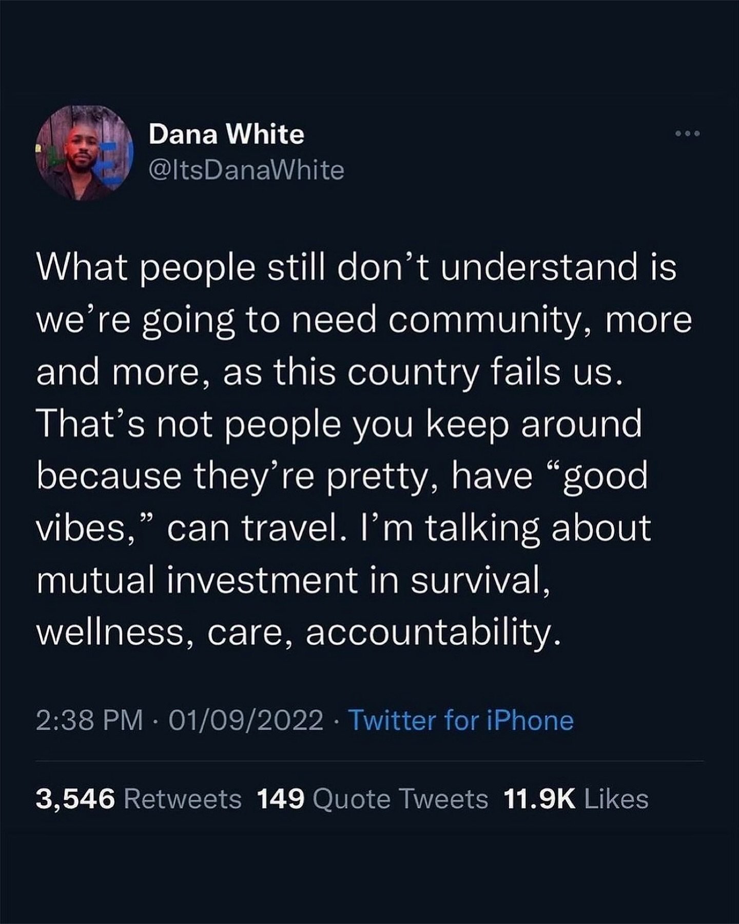 Amplifying Voices: Community &amp; Mutual Aid

This reminder from @itsdanawhite may be more important than ever #collectivethoughts #collectiveconsciousness ❤️

______

#intergenerationaltrauma #complextrauma #trauma #traumainformed #traumahealing #a