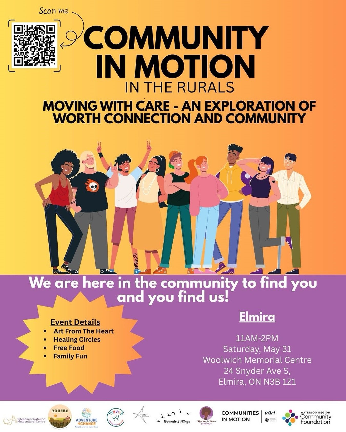 ♥️ Community In Motion – In the Rurals!
A gathering of bodies, hearts, and stories.
Join us for a vibrant day of movement, connection, and care—where we honour the power of being seen, of belonging, and of healing together.
✨ Mov