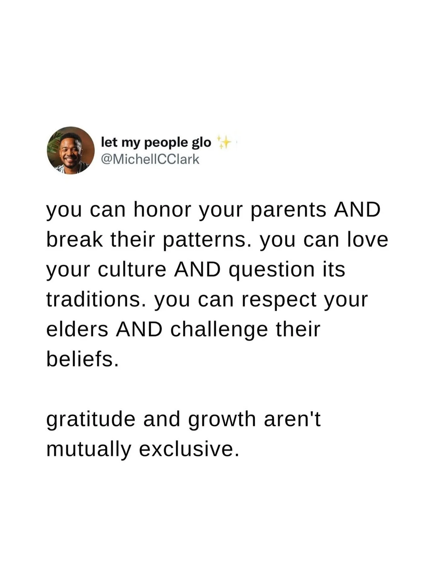 Educational Awareness: #welovethis &hearts;️ #repost 

Healing is not betrayal &mdash; it&rsquo;s evolution.

#EmbodiedHealing #CollectiveCare #BreakTheCycle #TraumaResponsive #TEAOCanada #GenerationalHealing #CulturalAwareness

Repost from @michellc