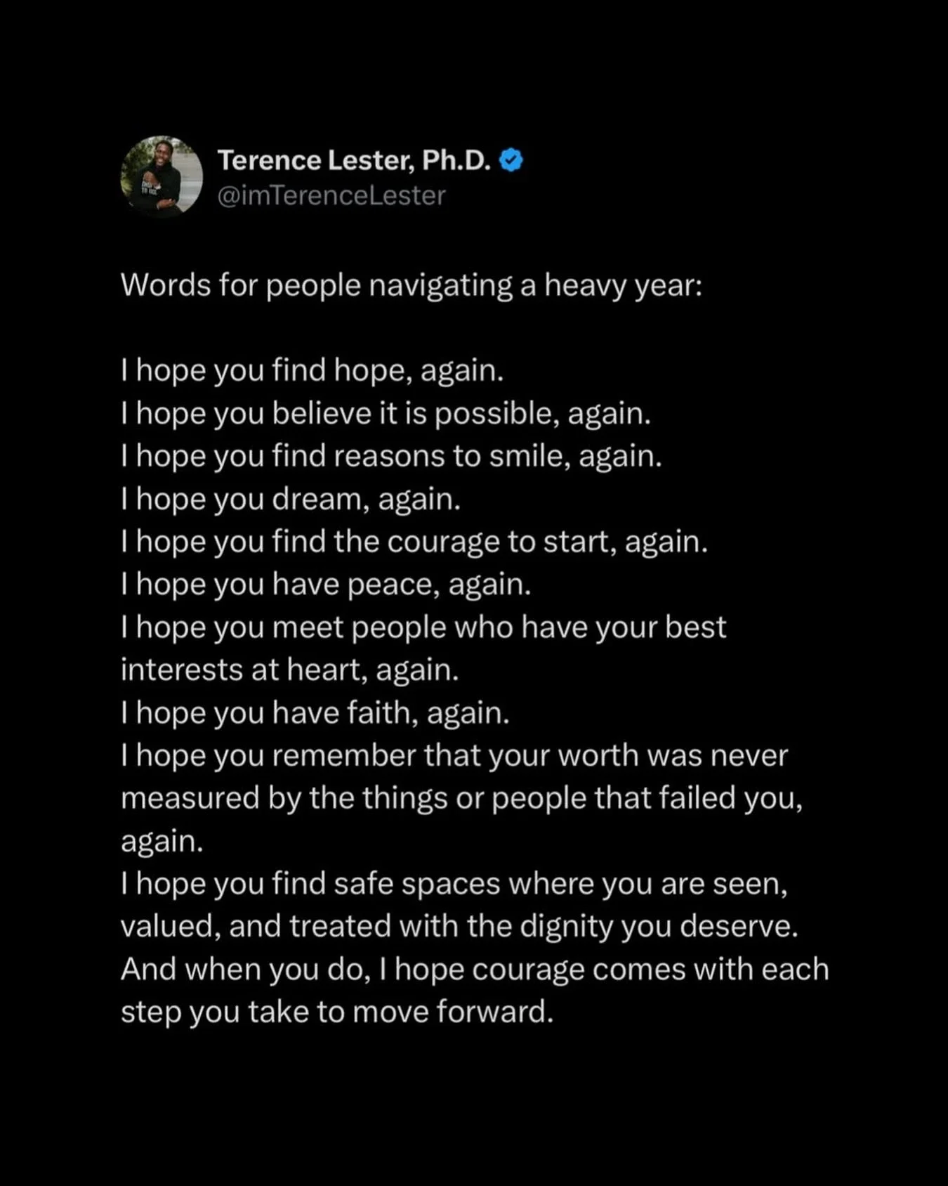 We Love This 🫶🏾🫶🏾🫶🏾 (for those that need to hear this #collectivehealing #collective #support)

Repost from @imterencelester
&bull;
Words for those who need them 🙏🏾