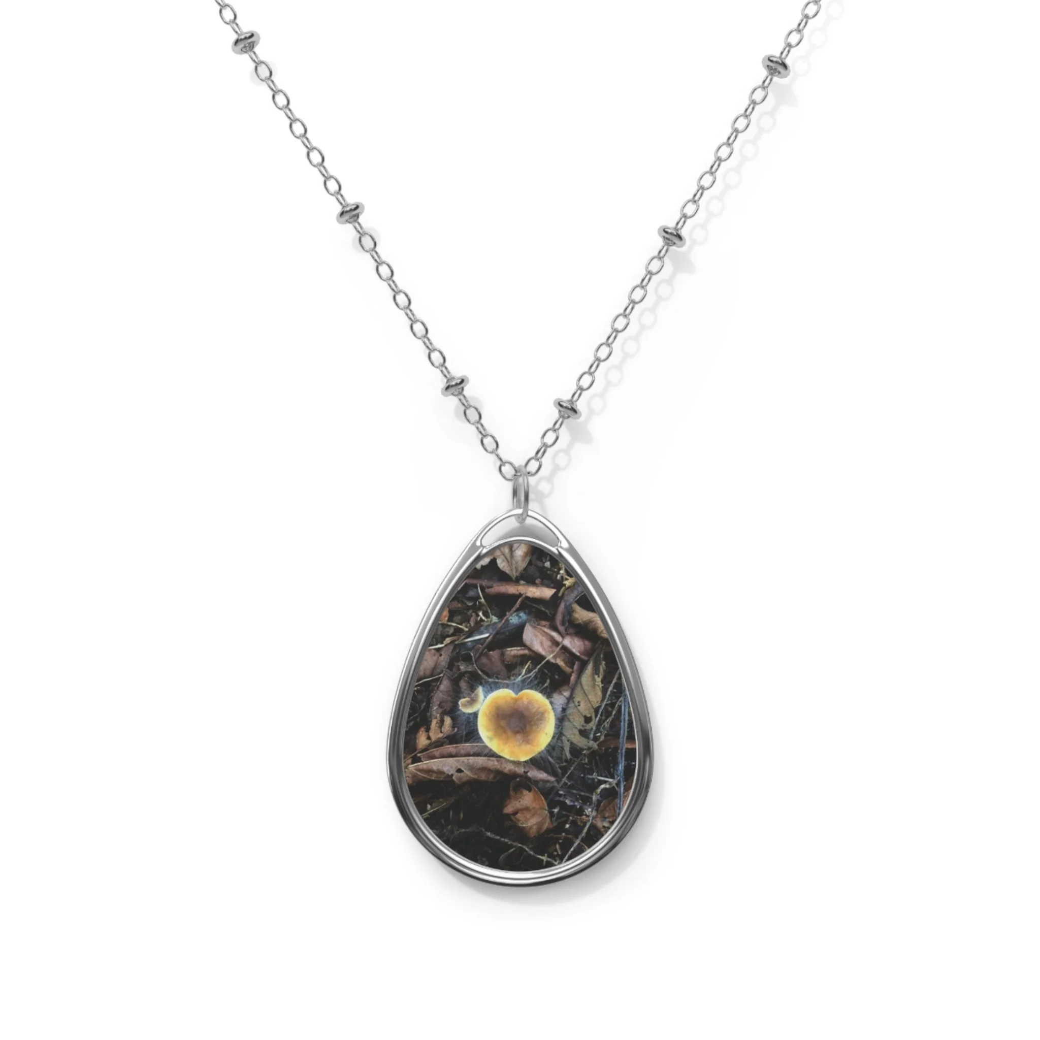 "Fungus heart" necklace - an ode to the poem "fungus heart" as well as to the cover art of becoming mycelial!