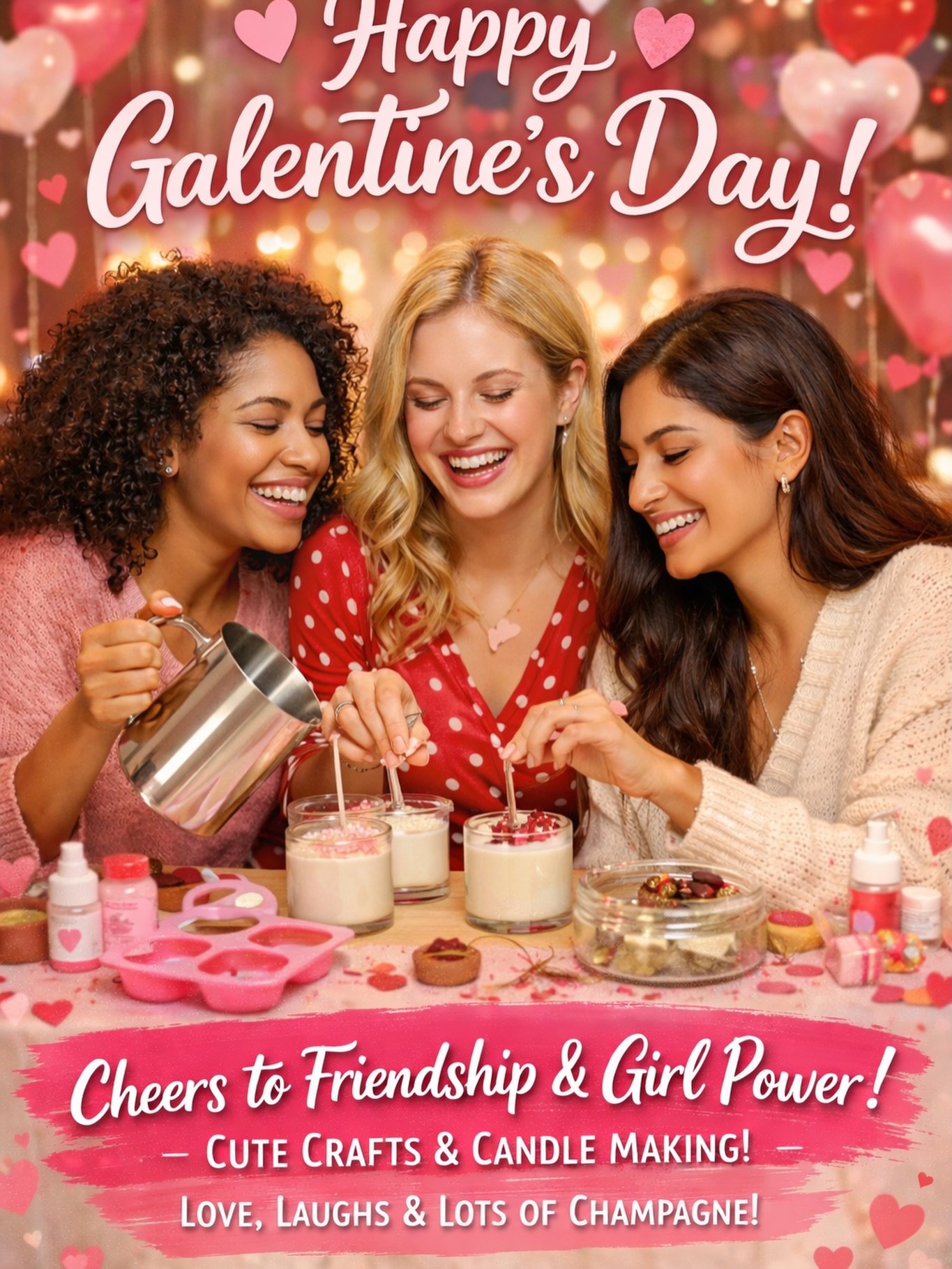 Galentine&rsquo;s Day done right 💖✨
Candles, laughs, and your favorite girls 🕯️🥂
Buy 3 candle experiences, get 1 FREE &mdash; because no bestie gets left out 💅🏽 (classic package only)
⏰ Sale ends 2/8 &mdash; book now before it&rsquo;s gone!
#Gal