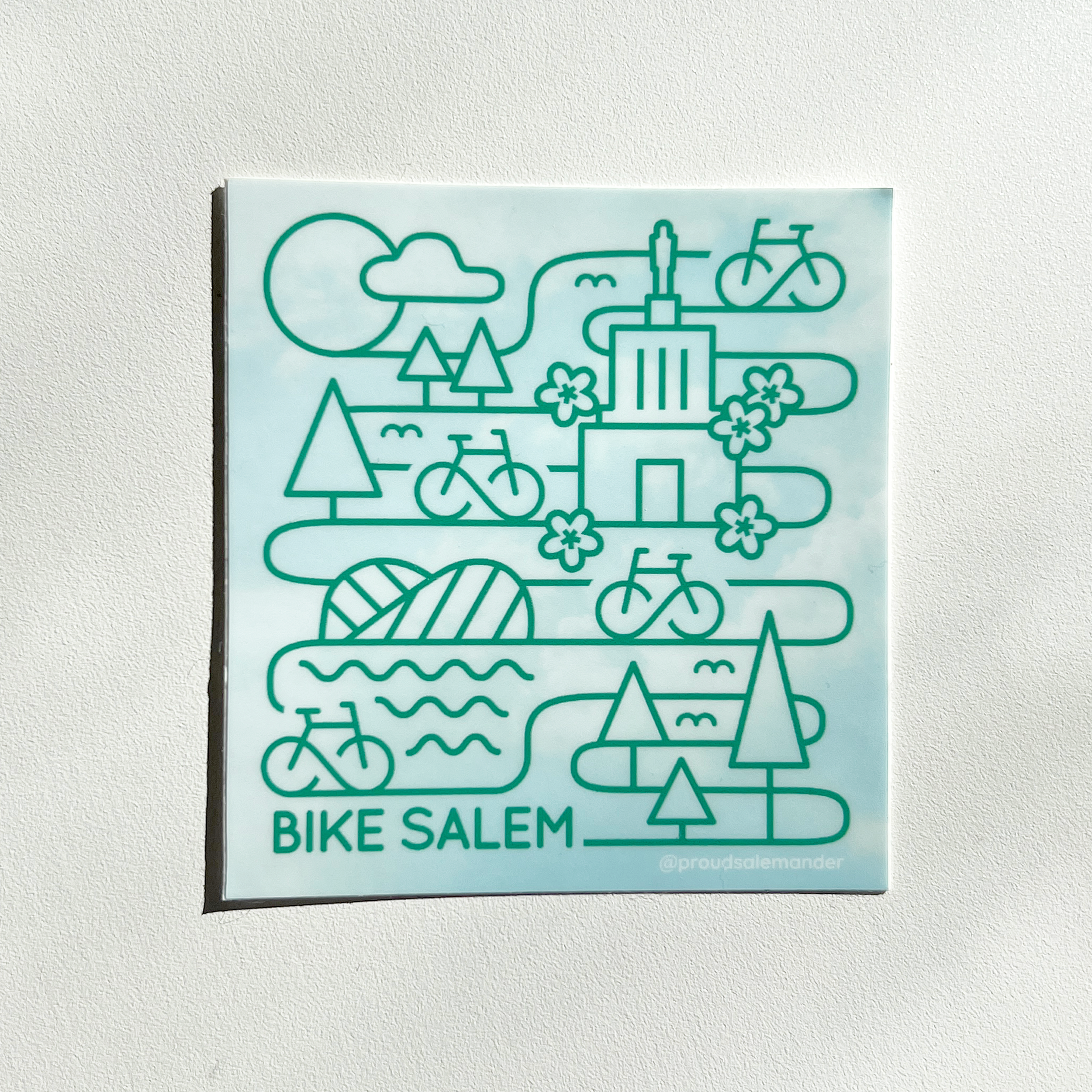 Bike Salem Landmarks Sticker