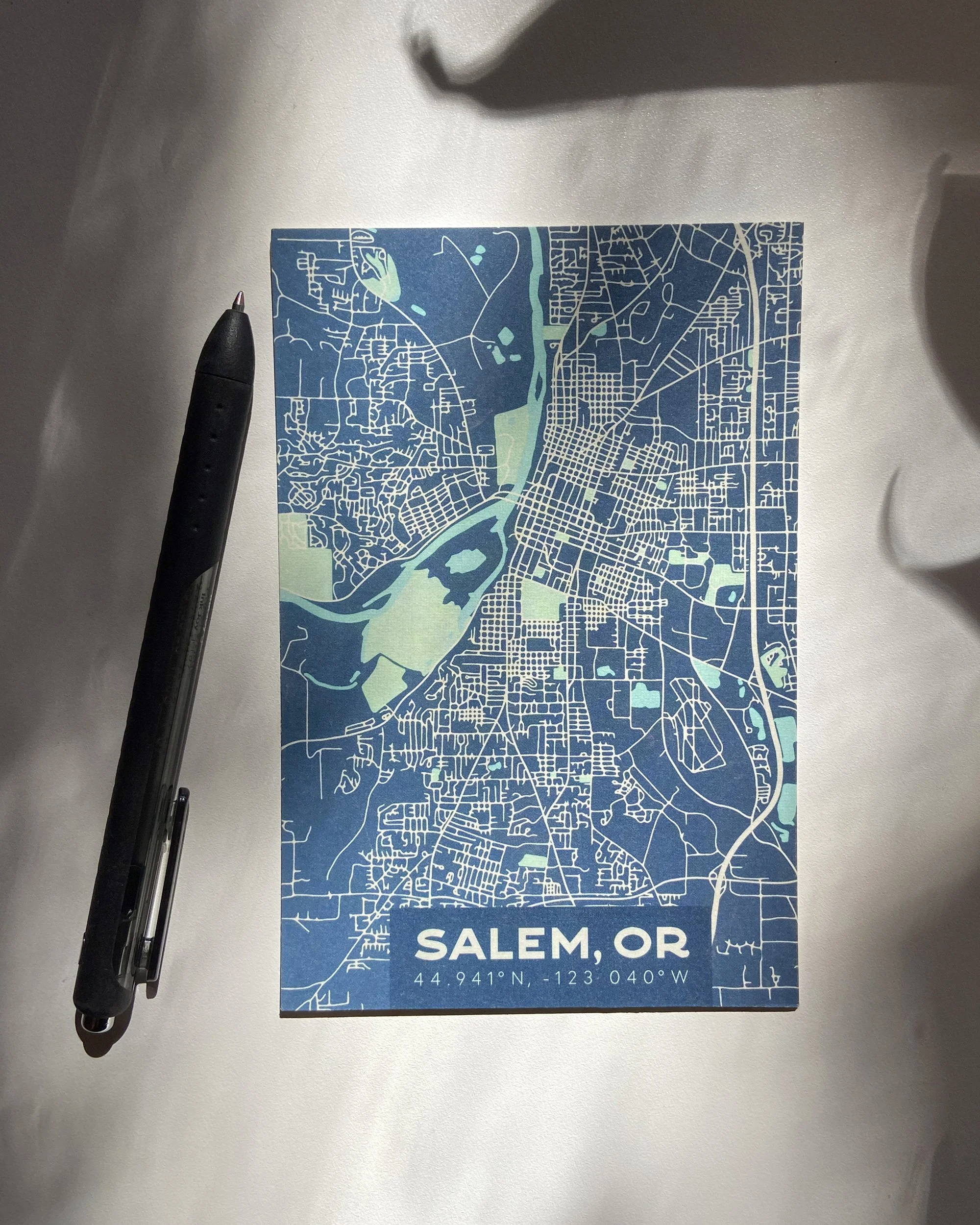 Salem Oregon City Map Postcard
