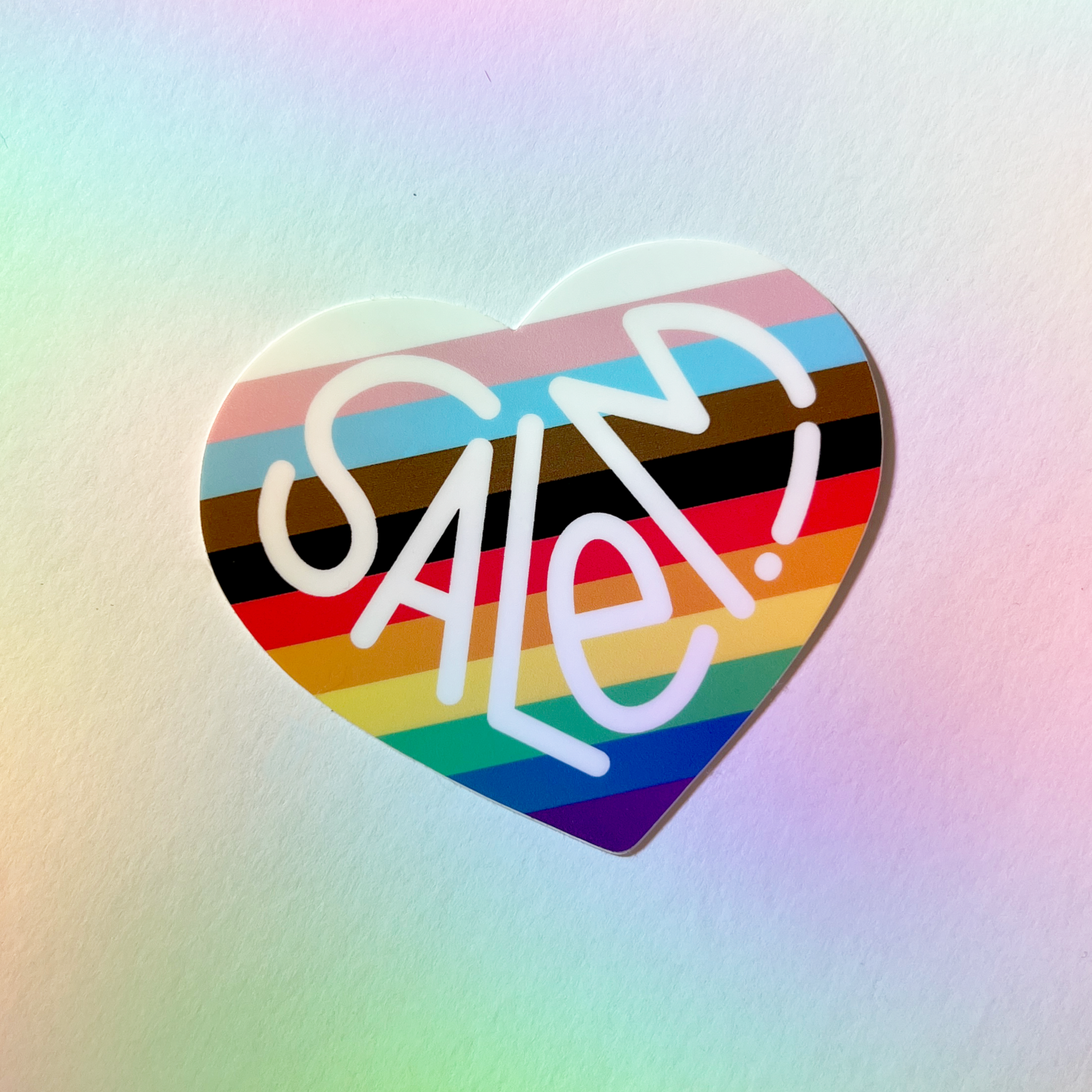 Salem Heart Pride Rainbow Sticker