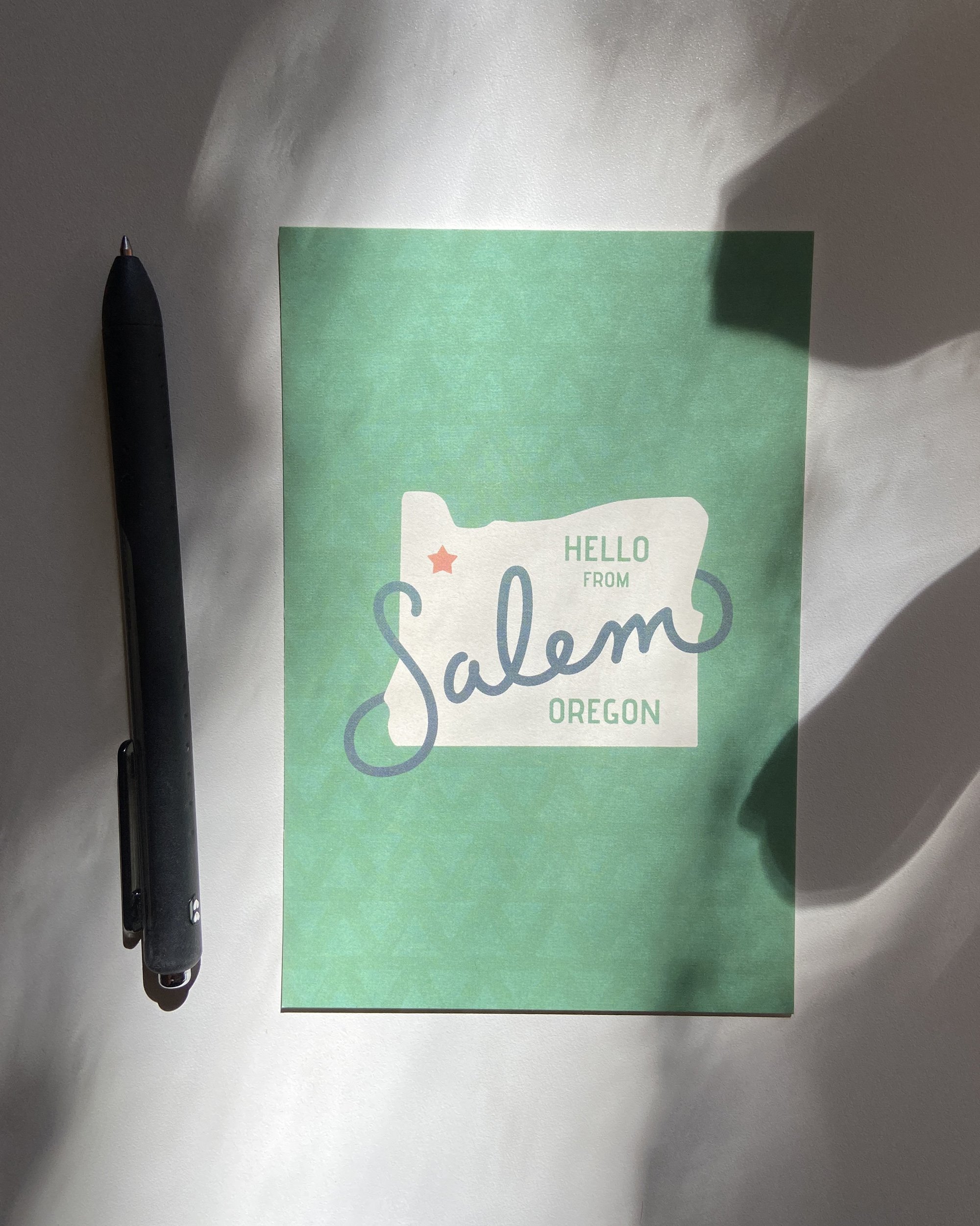 Hello From Salem Oregon Outline Postcard