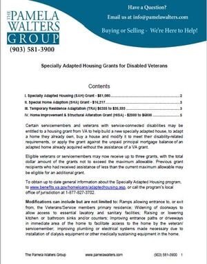 Specially Adapted Housing Grants for Disabled Veterans
