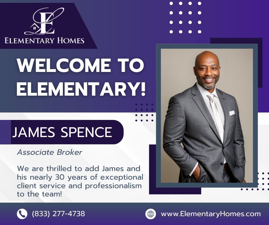 🎉 Exciting News! 🎉

We are thrilled to welcome an incredible professional to the Elementary Lending &amp; Homes team! 🏡🌟 Let's give a warm virtual welcome to our newest Associate Real Estate Broker, James Spence!

🤝 With his nearly 30 years of e
