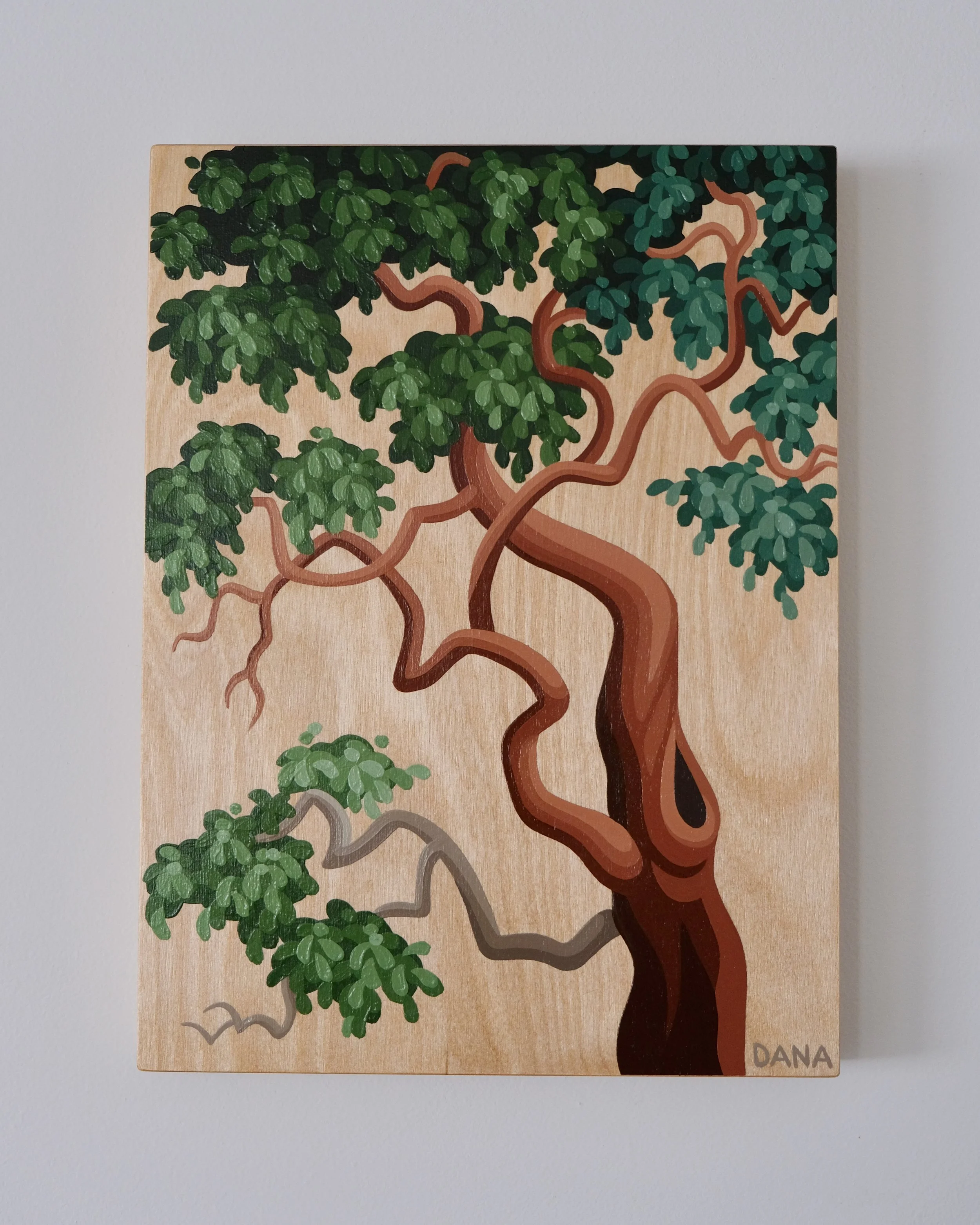 Wooden Arbutus II (9x12") - $450