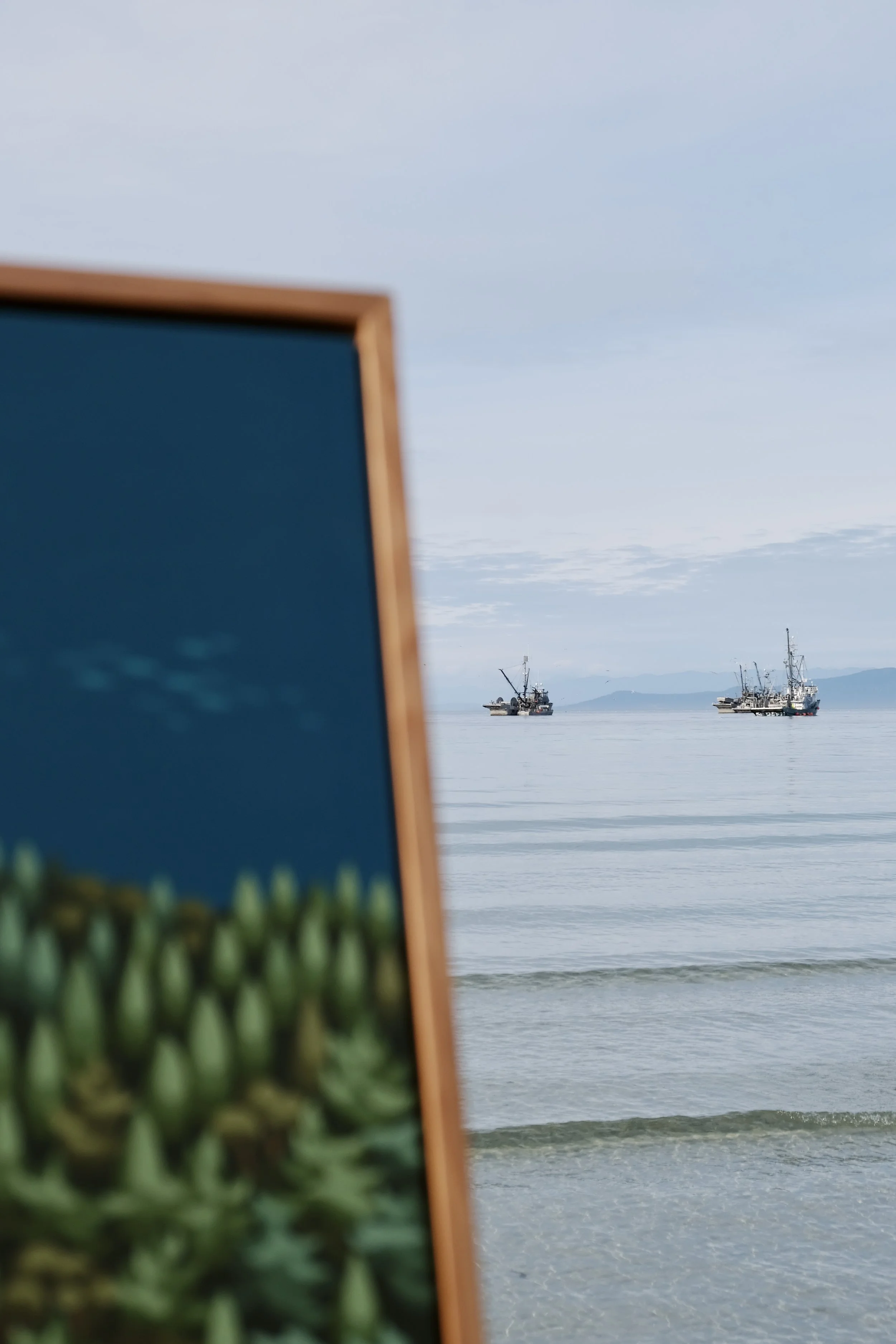 Detail of the hand built frame for "Seminal Moment"