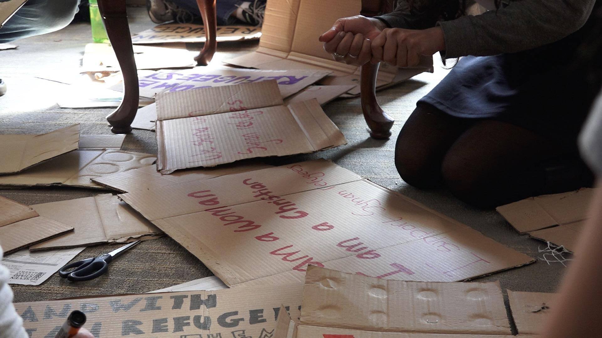 Students protest anti-immigrant, racist, Islamophobic rhetoric against refugees