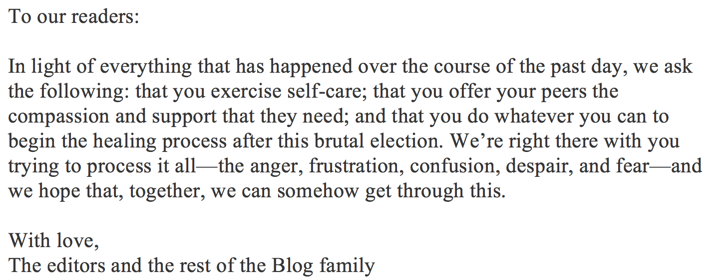 A note from the editors