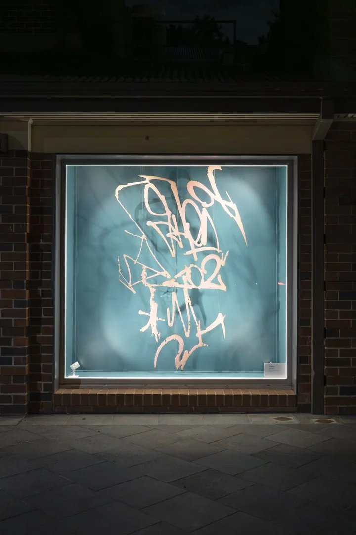 Tia Madden, 'Trackside,' 2026. Plywood, expoxy, pigment; 210 x 120cm. Photographer: Richard Trang