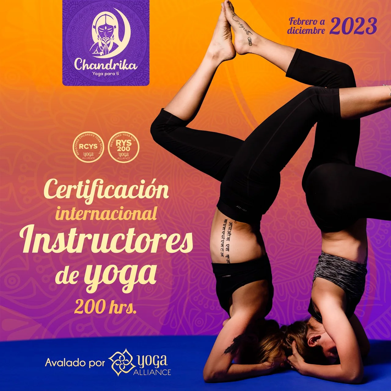 Certificación Internacional Instructores de Yoga 200 hrs. 2023 - Yoga Alliance RYT200