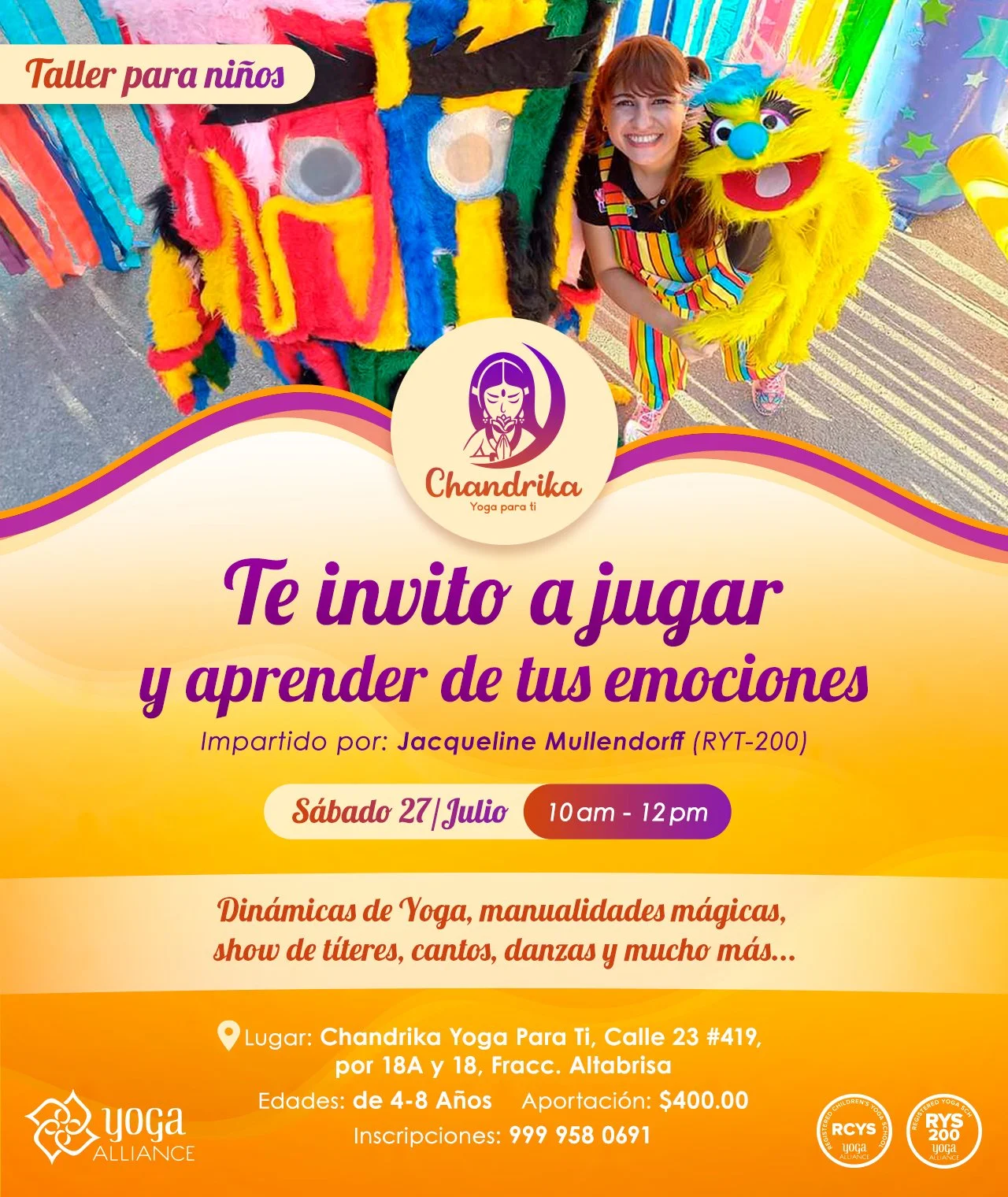 Taller para niños - Te invito a jugar y aprender de tus emociones con el Yoga