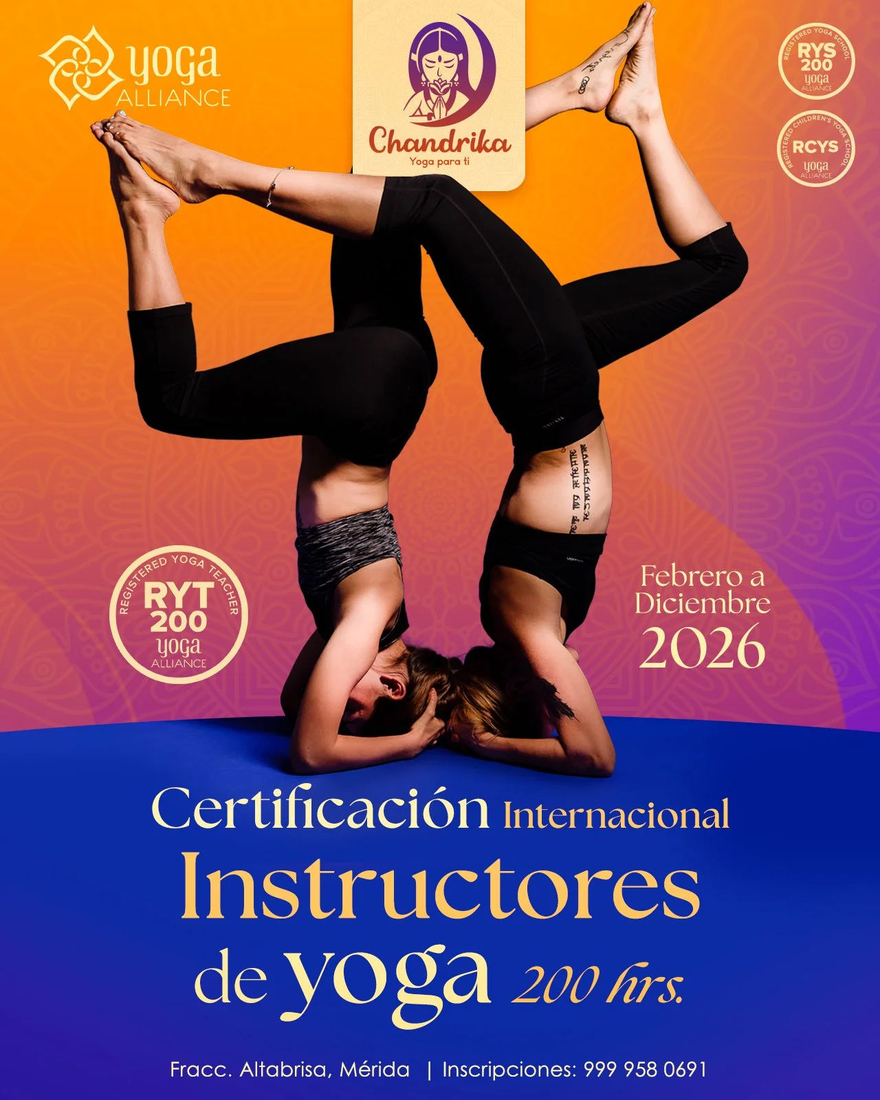 Certificación RYT 200 Mérida 2026 - Instructores de Yoga - Yoga Alliance
