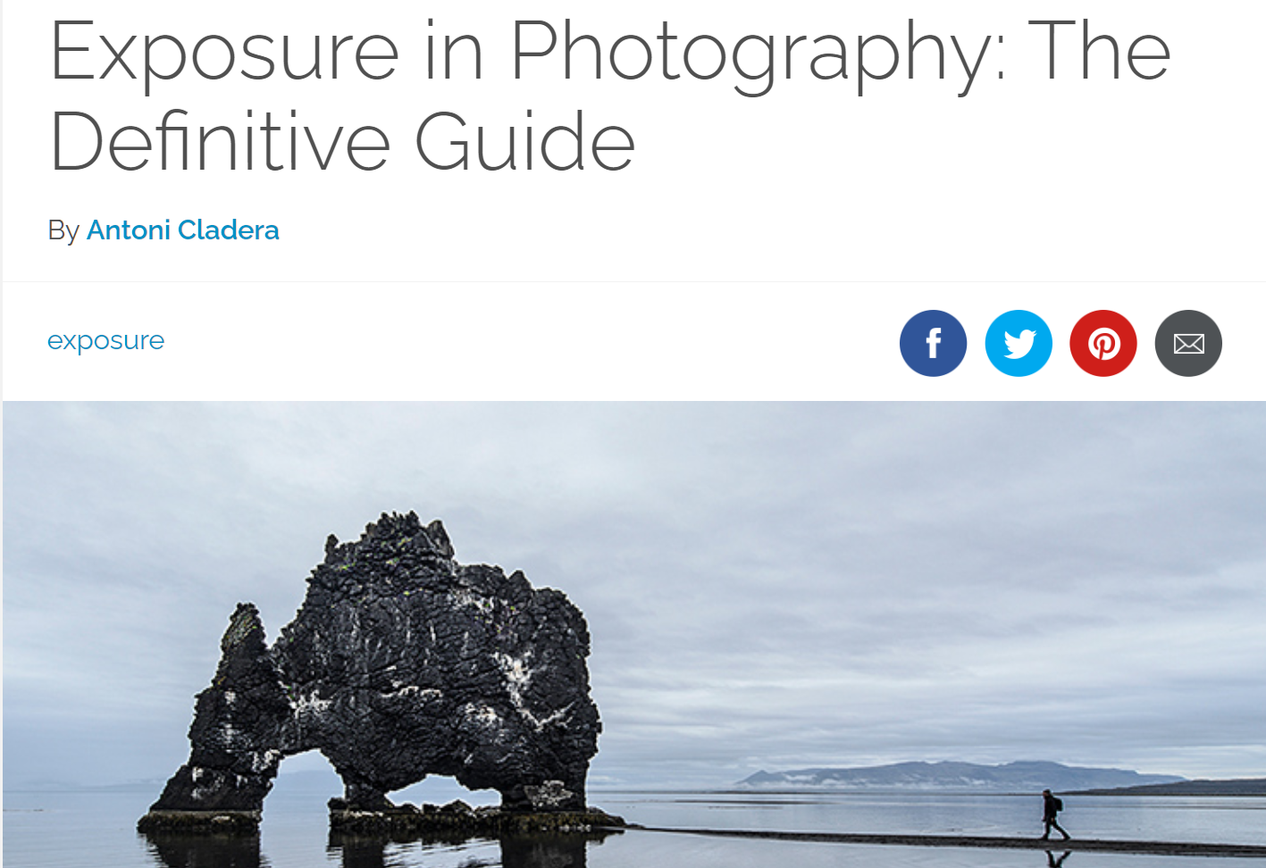 Exposure in Photography (inc. Link to free e-book) - WEB PAGE