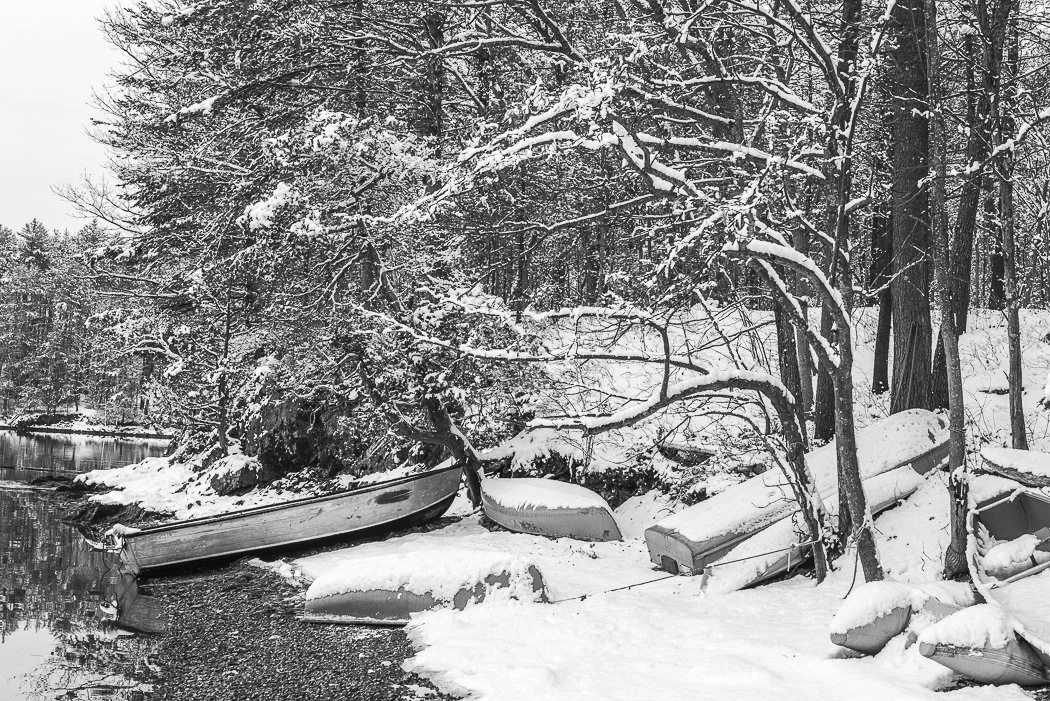 Winter Boats, Adams Point, Durham, New Hampshire