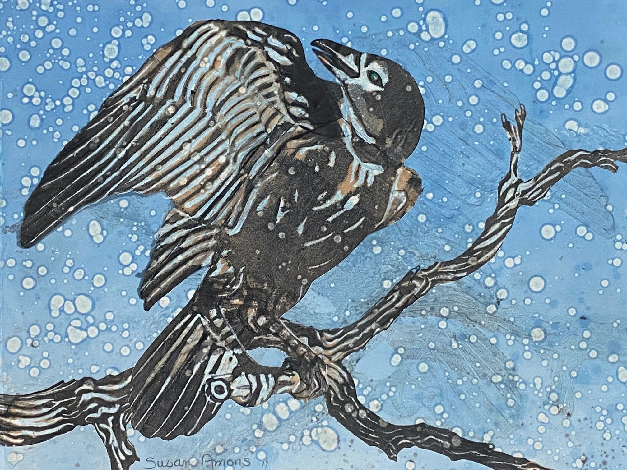 Winter Crow (Blue)