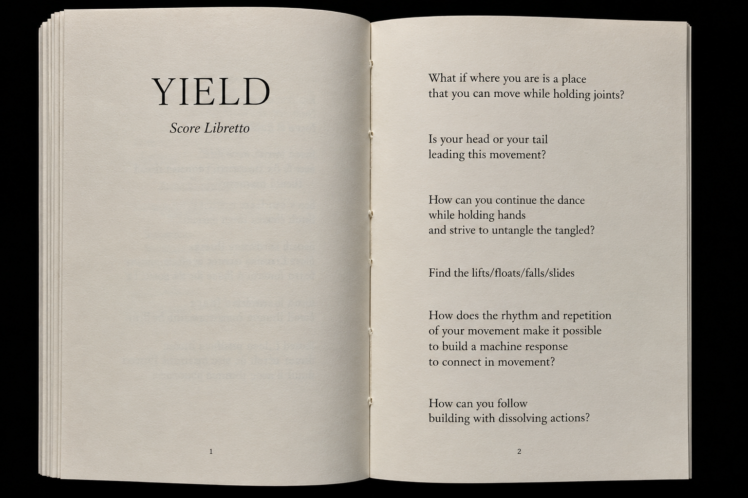 YIELD Libretto of Scores to move and make music 