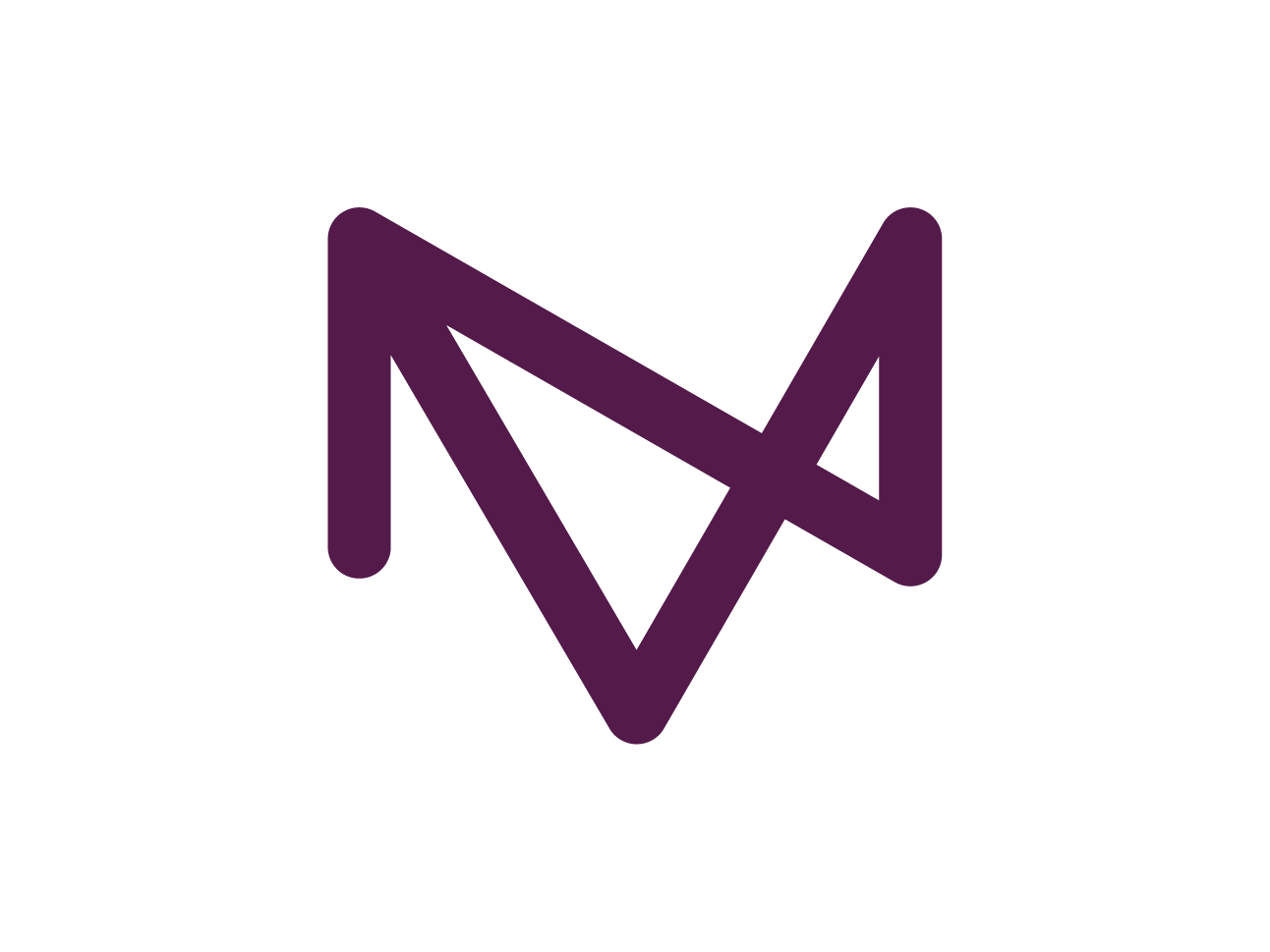 Stylized purple initials "VN" design on a white background.