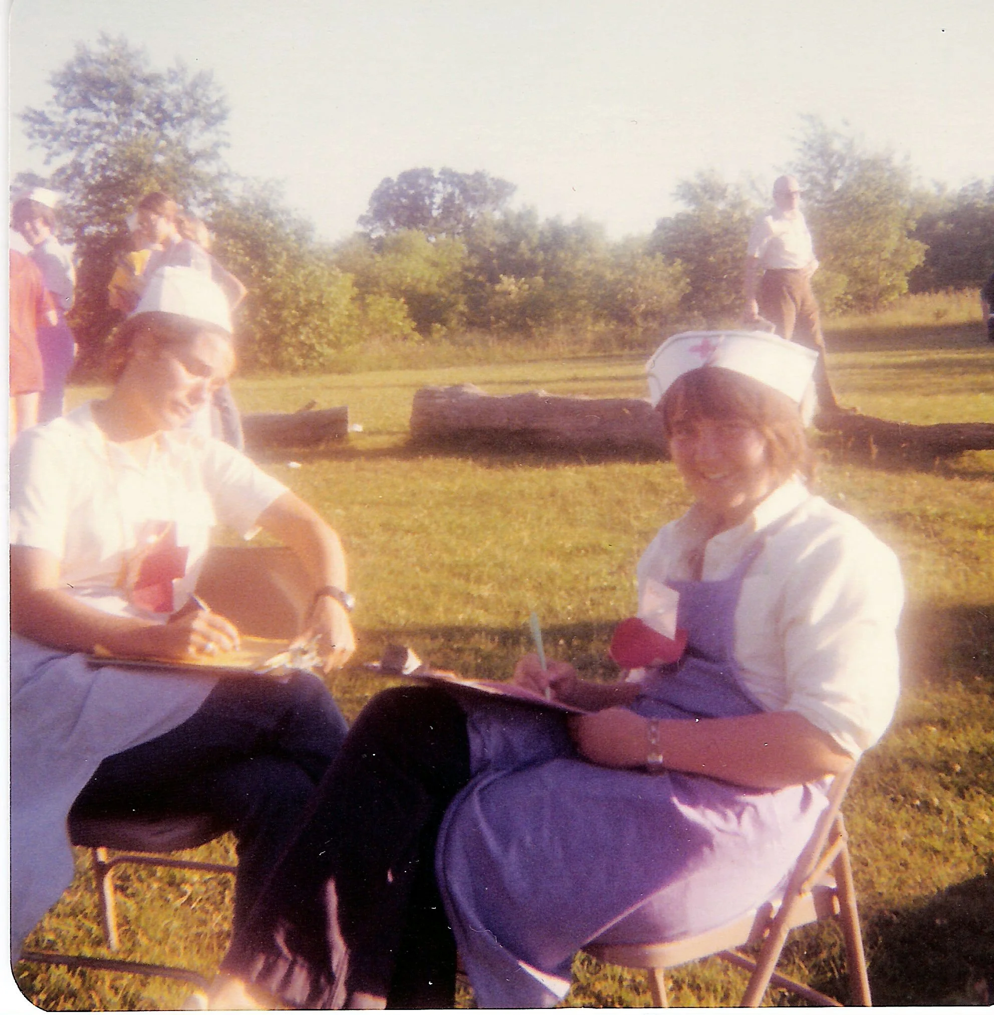 1970s - Nurses during check-in
(Pictured: Kathy Richardson)