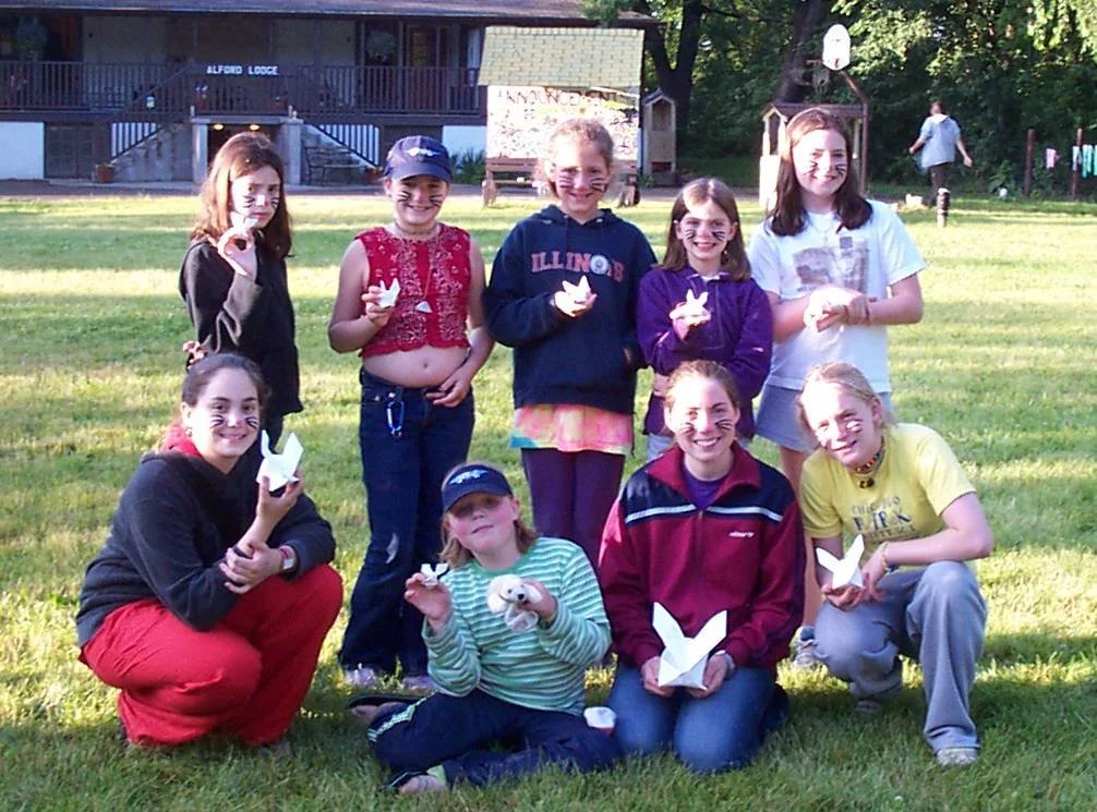 Coed 2 2004 - Campers and staff dressed up as bunnies with their bunny crafts