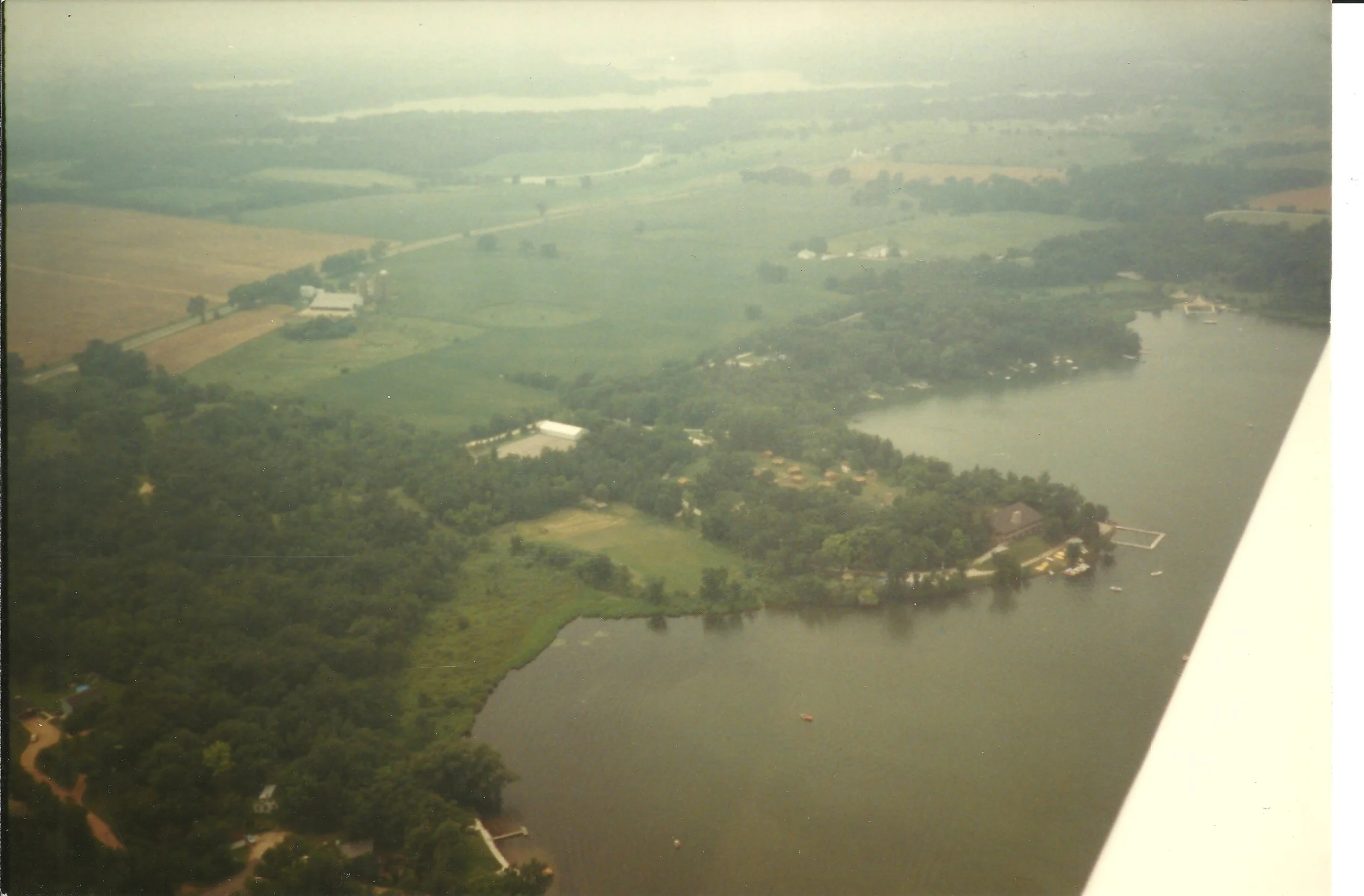 1970s - Aerial view of camp