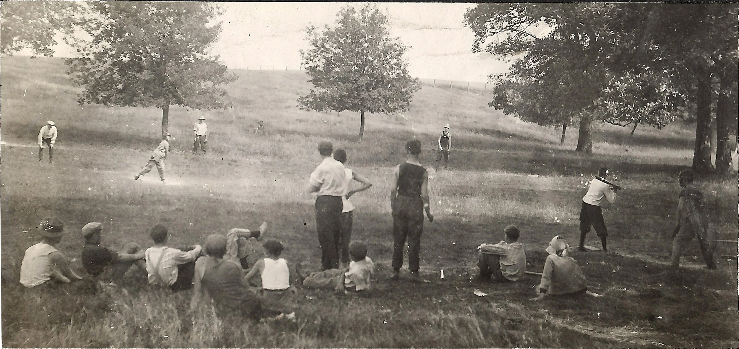 1910s - Campers playing baseball on the Athletic Field