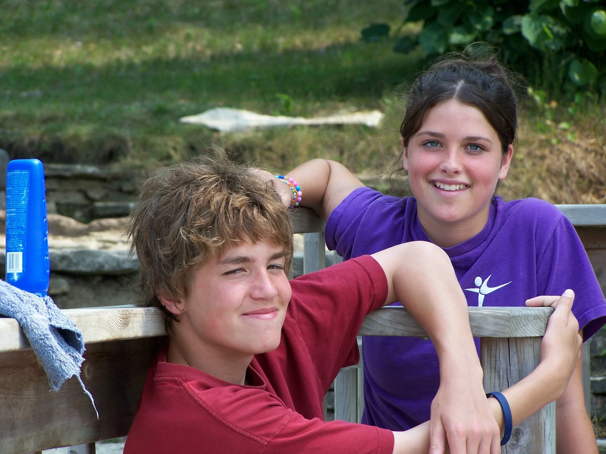 Coed 2 2005 - Sitting by the gate at Swimming