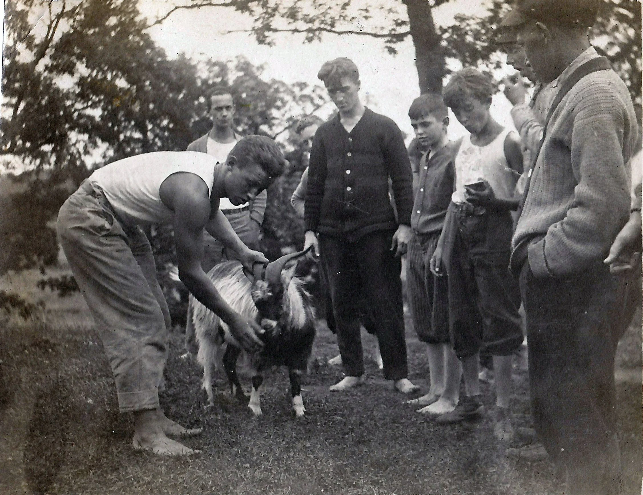 1900s - Campers with a goat
