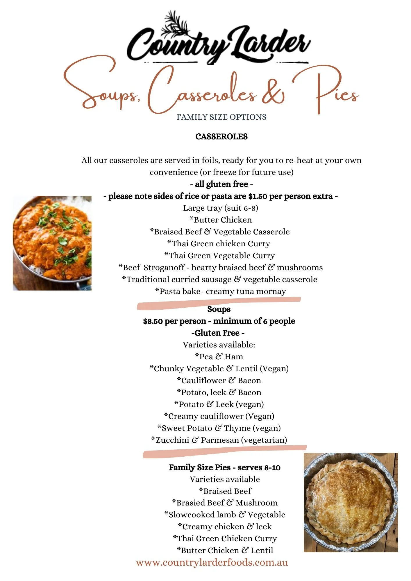 Catering Soups, Casseroles & Pies — Country Larder Foods