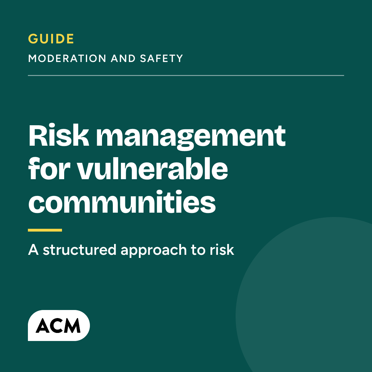 Risk Management Guide for Vulnerable Communities