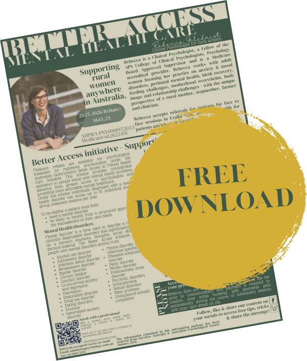 Free download information sheet explaining how eligibility and requirements to access 10 Medicare rebated sessions with a psychologist.