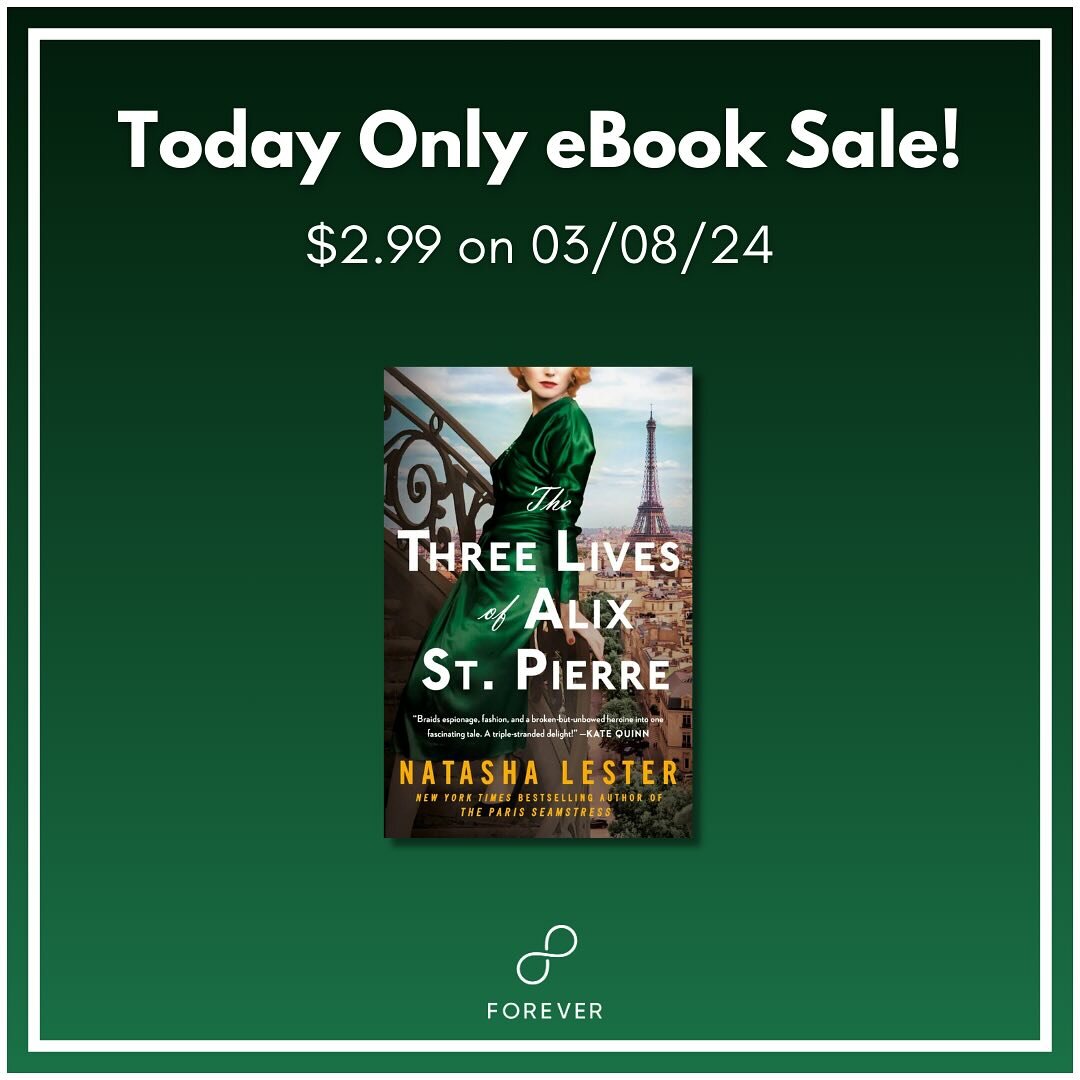 THE THREE LIVES OF ALIX ST PIERRE is available for just $2.99 on Amazon!

Today only, ebook only, North America only. Happy reading!