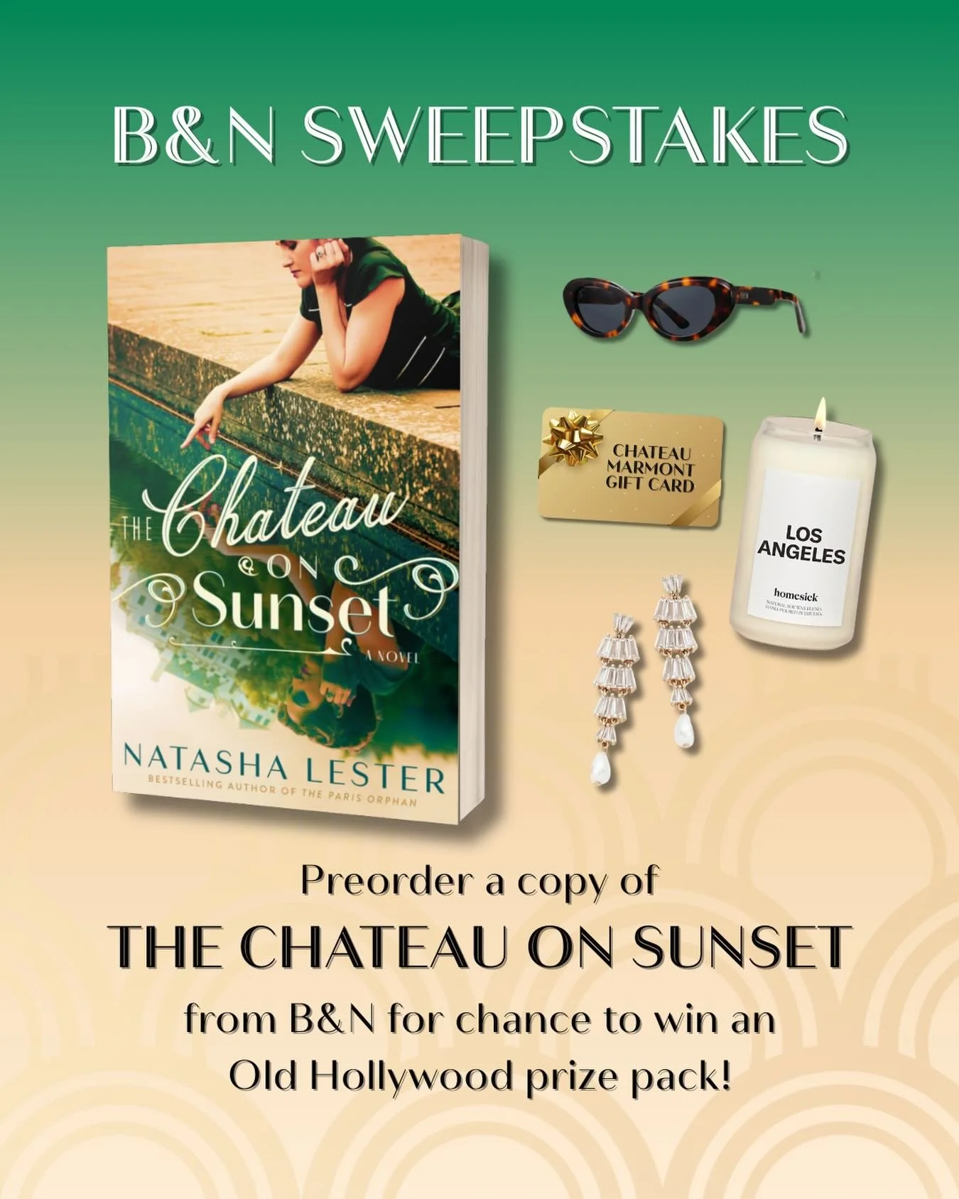 🇺🇸🇺🇸Exciting news for my American readers!

If you preorder THE CHATEAU ON SUNSET at @barnesandnoble, you&rsquo;ll automatically be entered into the draw to win a fabulous Hollywood prize pack! The prize includes WMP Apparel Marilyn Sunglasses, H