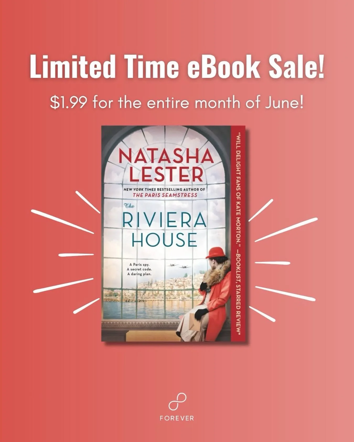 For anyone in America who has discovered me through THE CHATEAU ON SUNSET, you might like to know that one of my backlist books is on sale in ebook right now in case you want to try another Natasha Lester book!

THE RIVIERA HOUSE is set both in Paris