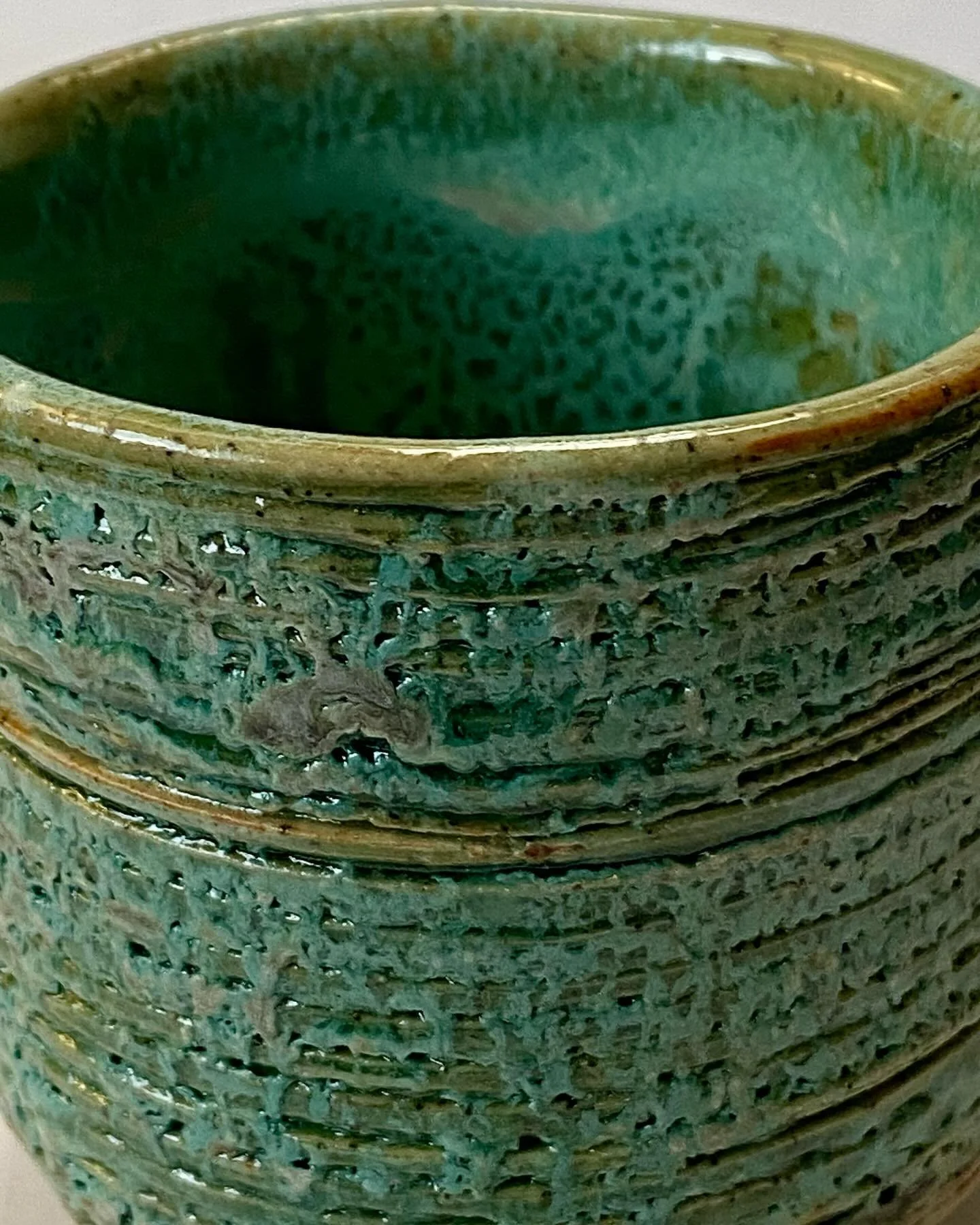 Celadon and shino glaze
